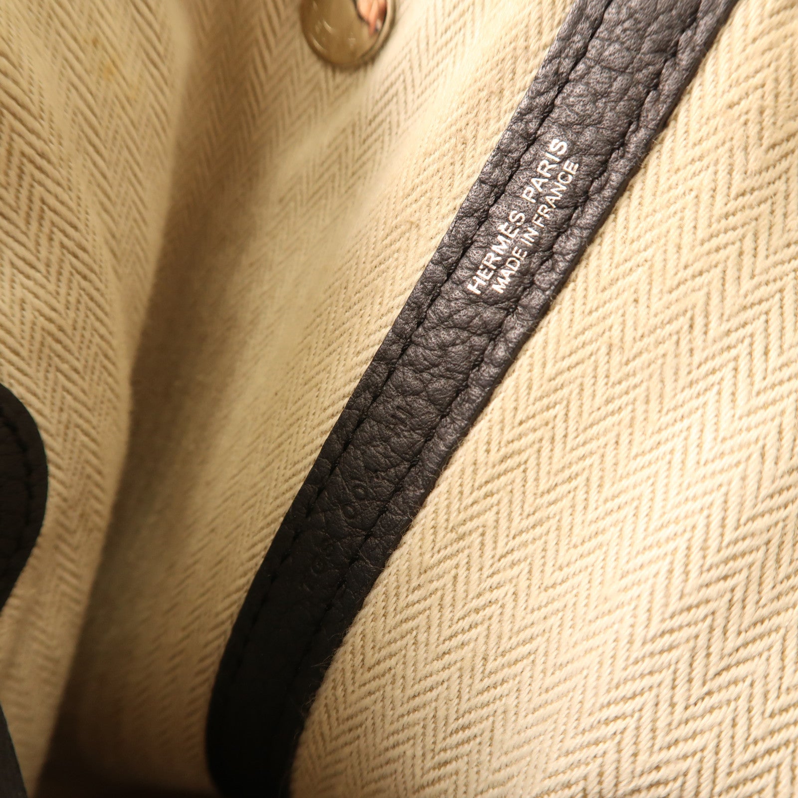 HERMES Negonda皮革Garden Party PM銀扣手挽袋Bleu Indigo靛藍色