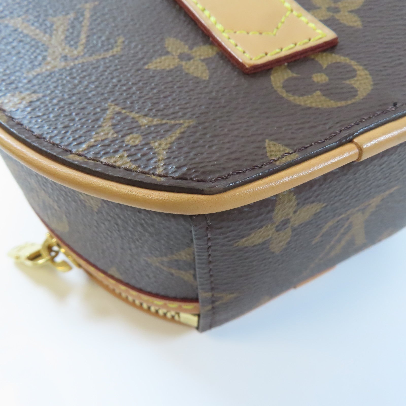 LOUIS VUITTON Monogram Mini Boite Chapeau金扣手挽肩背兩用袋棕色