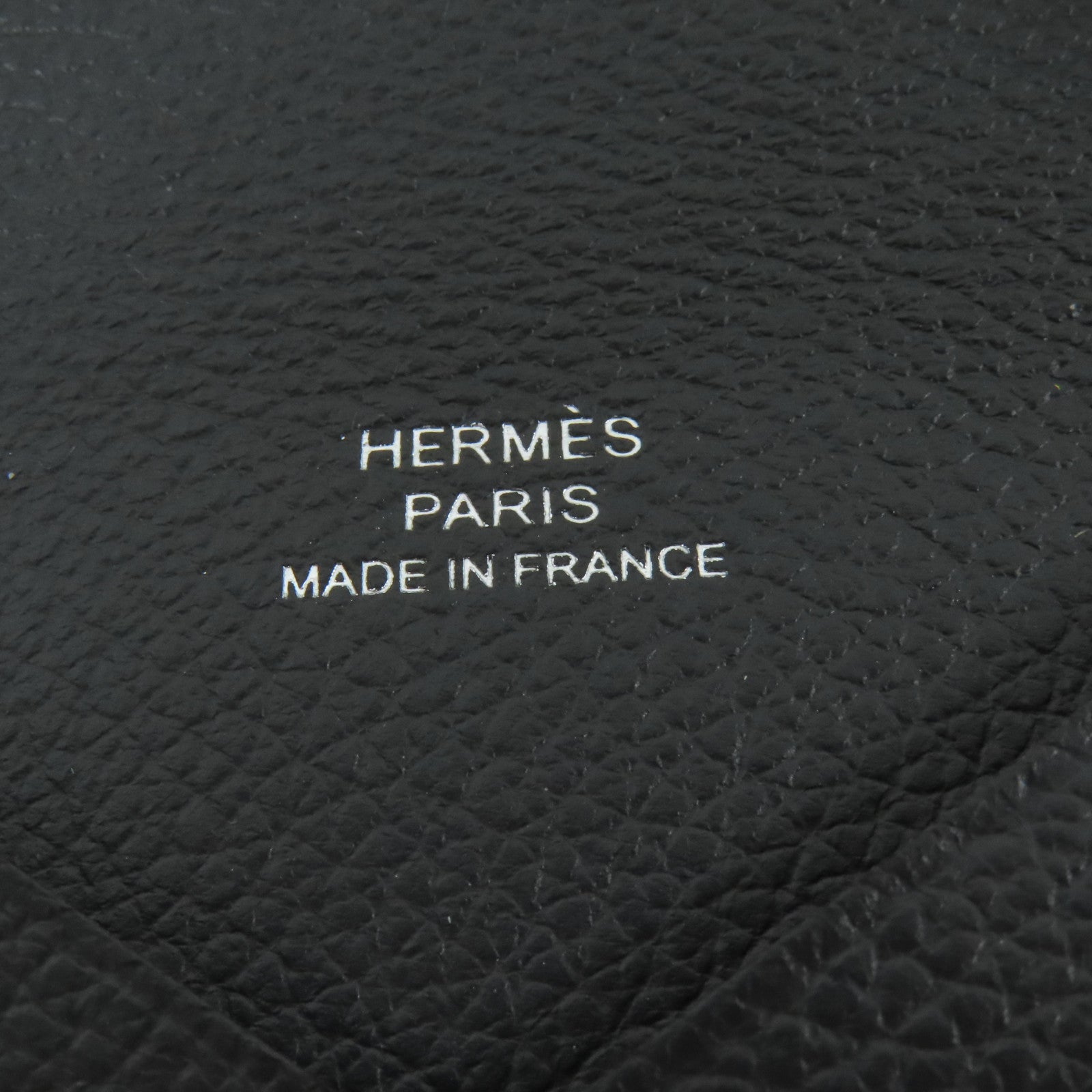 HERMES Evercolor皮革Calvi Verso銀扣卡片套Ardoise