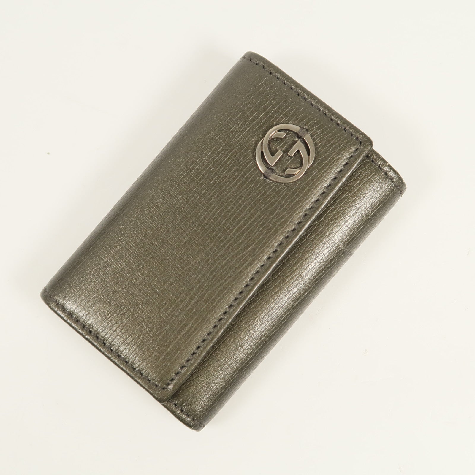 GUCCI 皮革Key Cases銀扣鎖匙扣