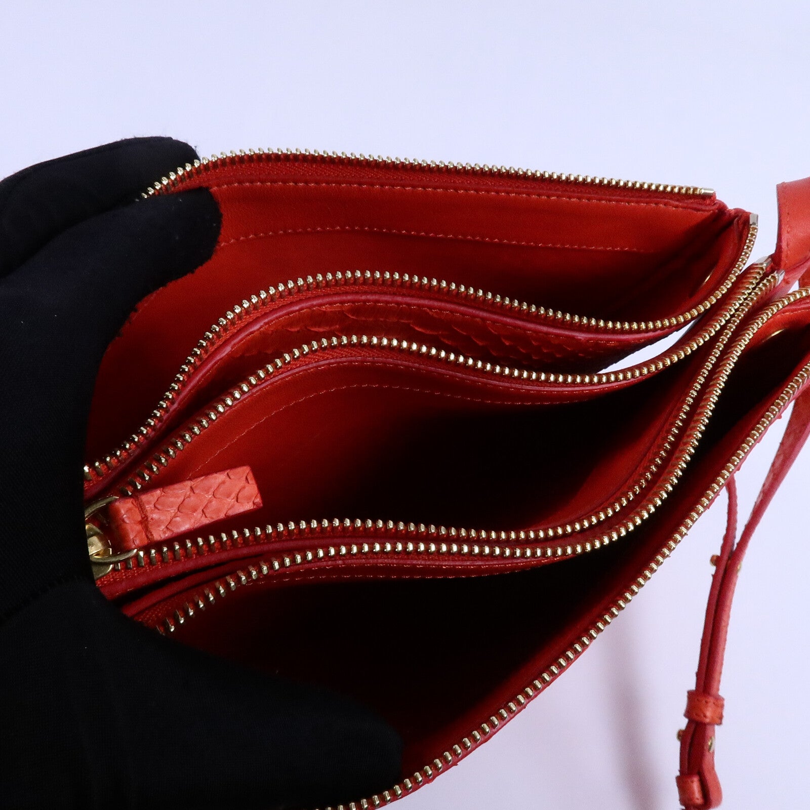 CELINE 蛇皮皮革Trio Large肩背袋