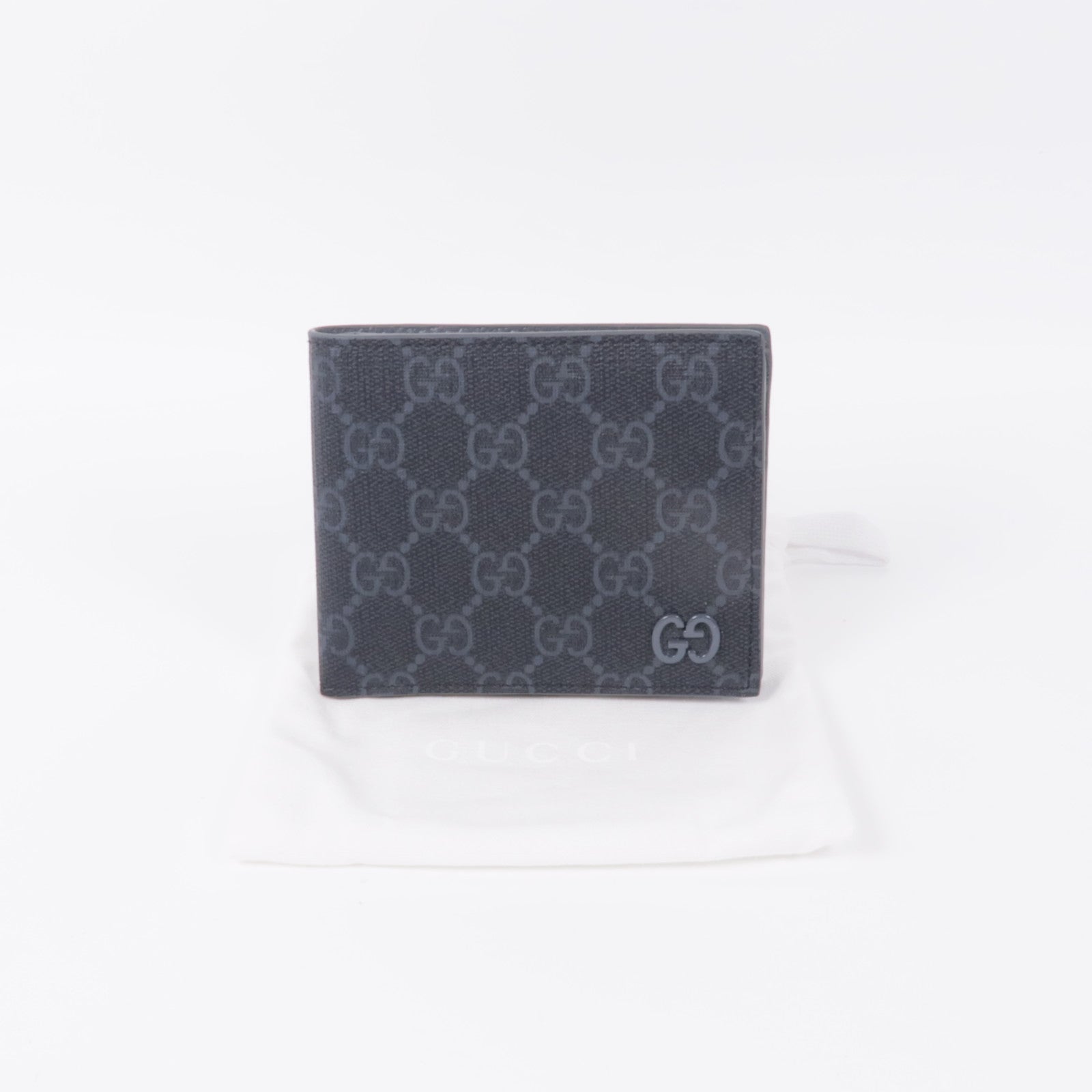GUCCI 塗層帆布/皮革Grey Interior Bi-fold Wallet錢包