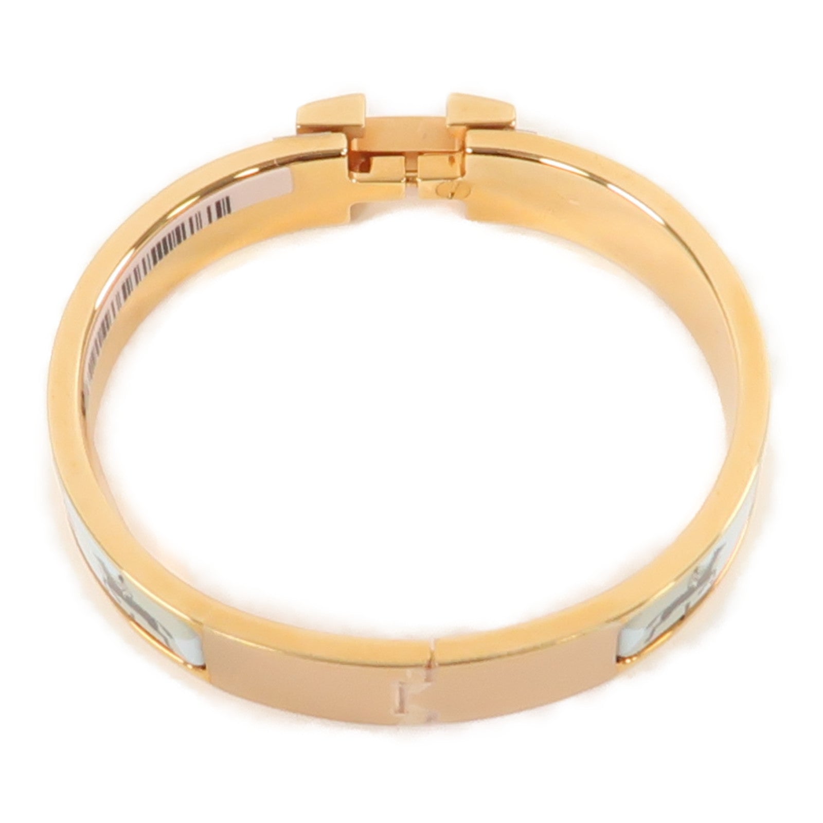 HERMES 金屬Clic H Les Allures Bracelet金扣手鐲淺藍色
