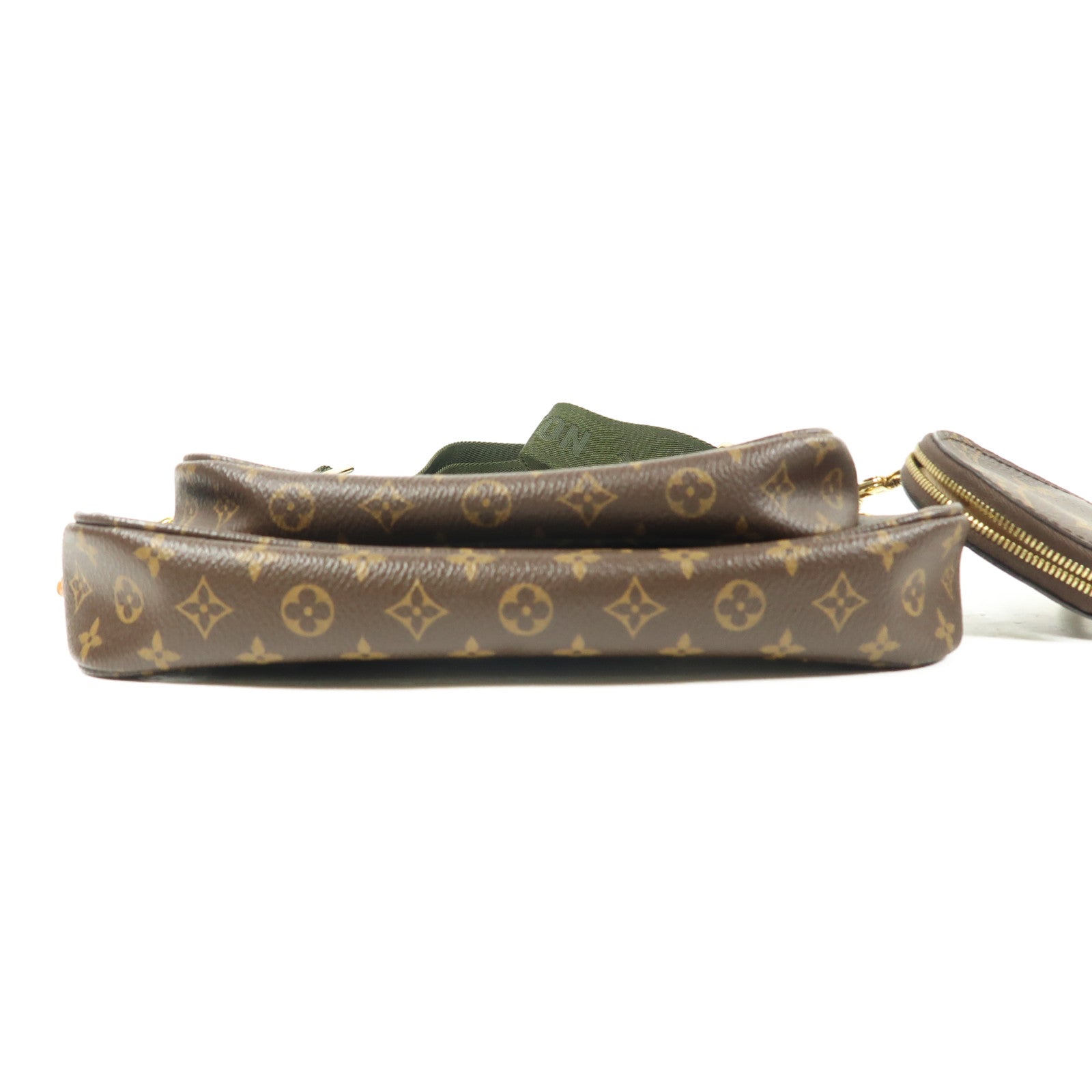 LOUIS VUITTON Monogram Multi Pochette Accessoires金扣肩背袋棕色