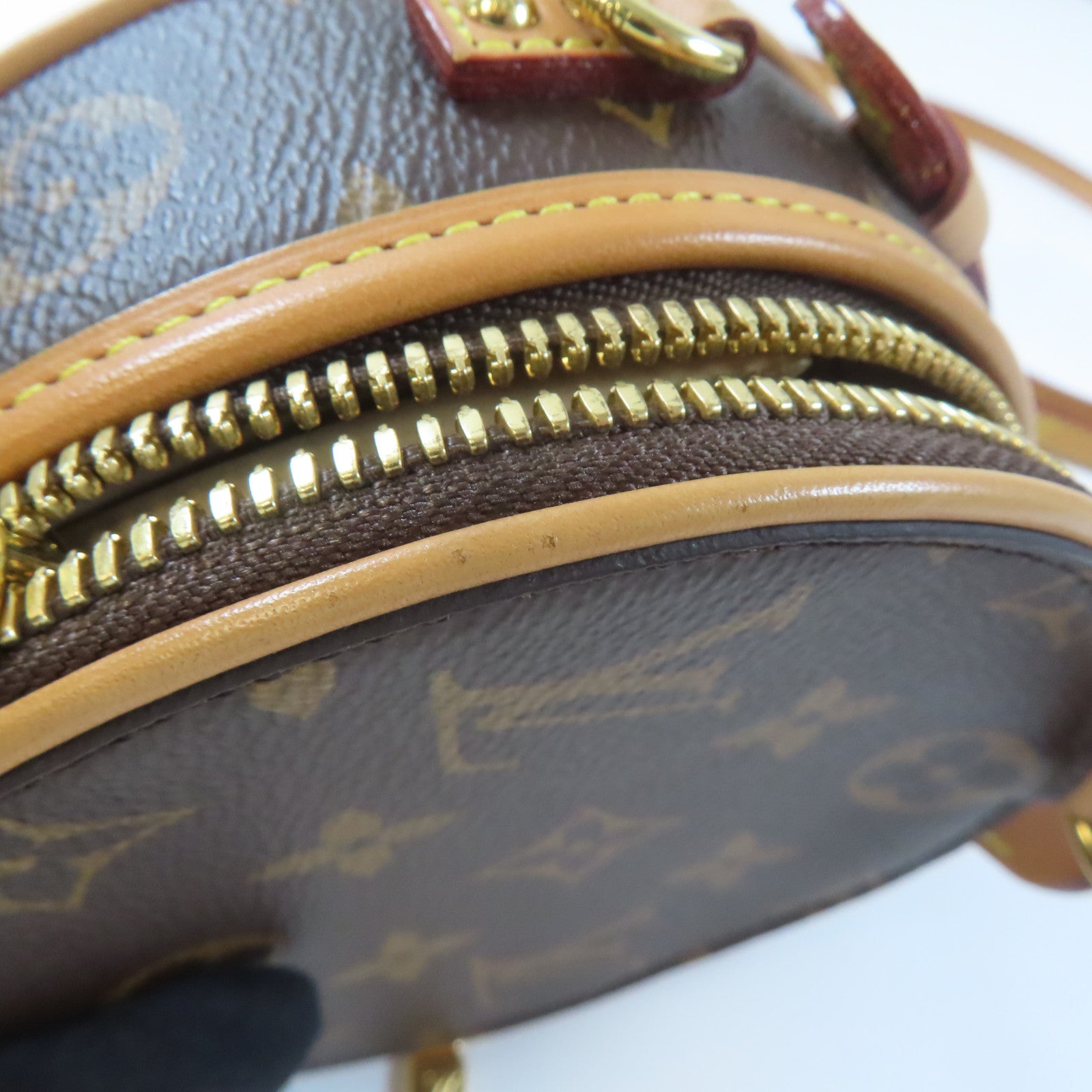 LOUIS VUITTON Monogram Mini Boite Chapeau金扣手挽肩背兩用袋棕色