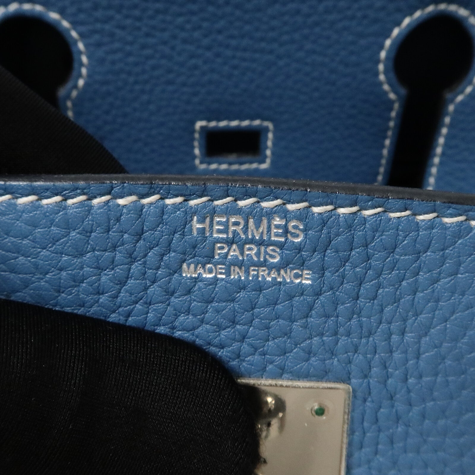 HERMES Togo皮革Birkin 30手挽袋Bleu Jean