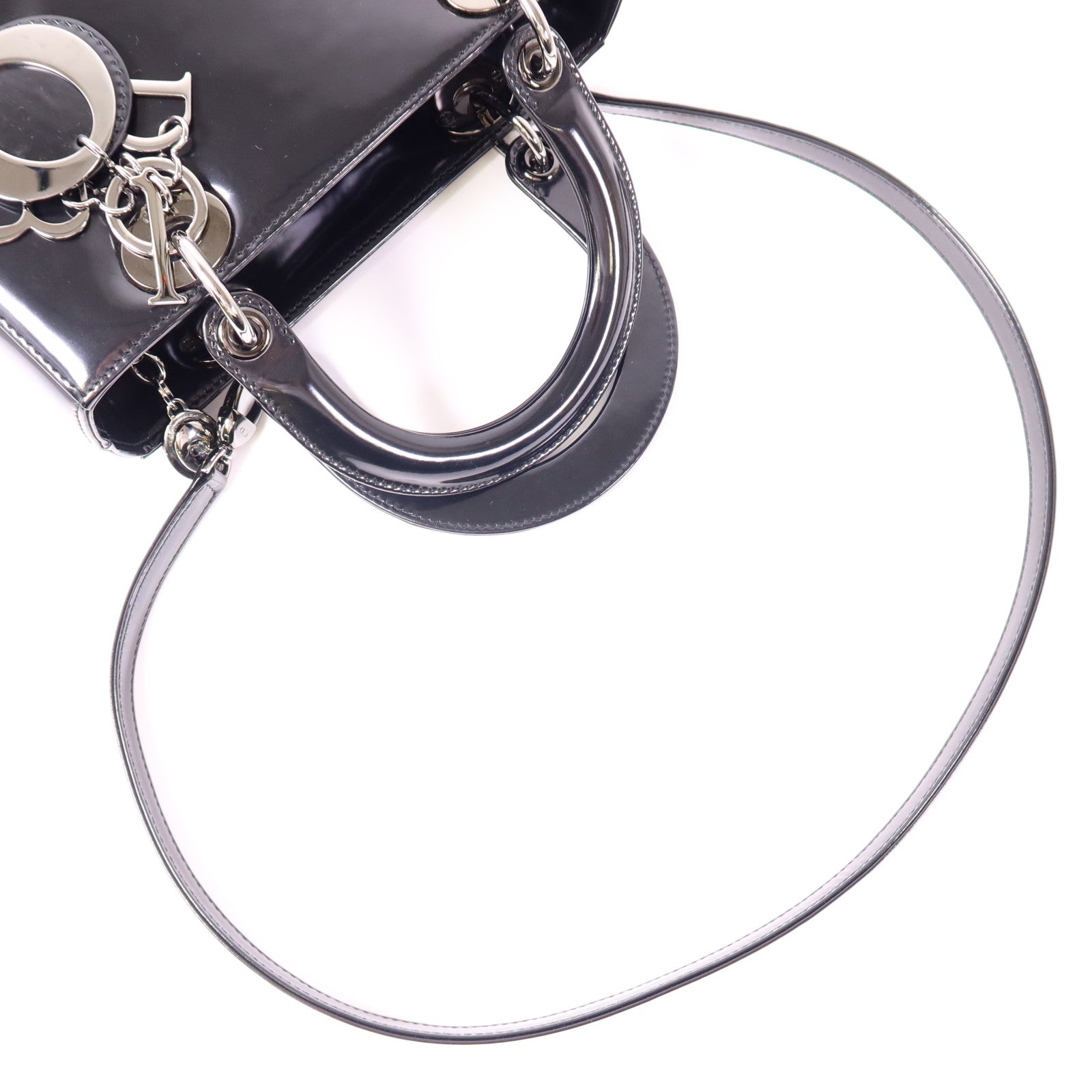 Dior 皮革Lady Dior銀扣手挽肩背兩用袋