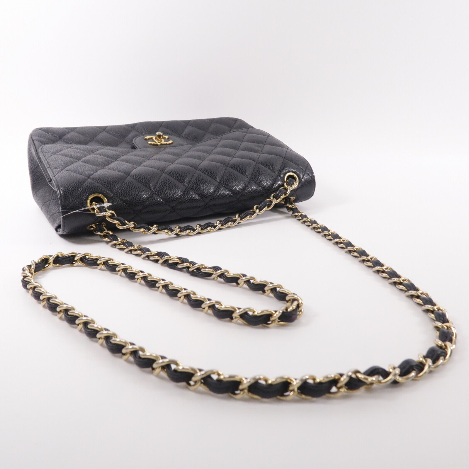 CHANEL 牛皮皮革Large Classic鏈帶肩背袋