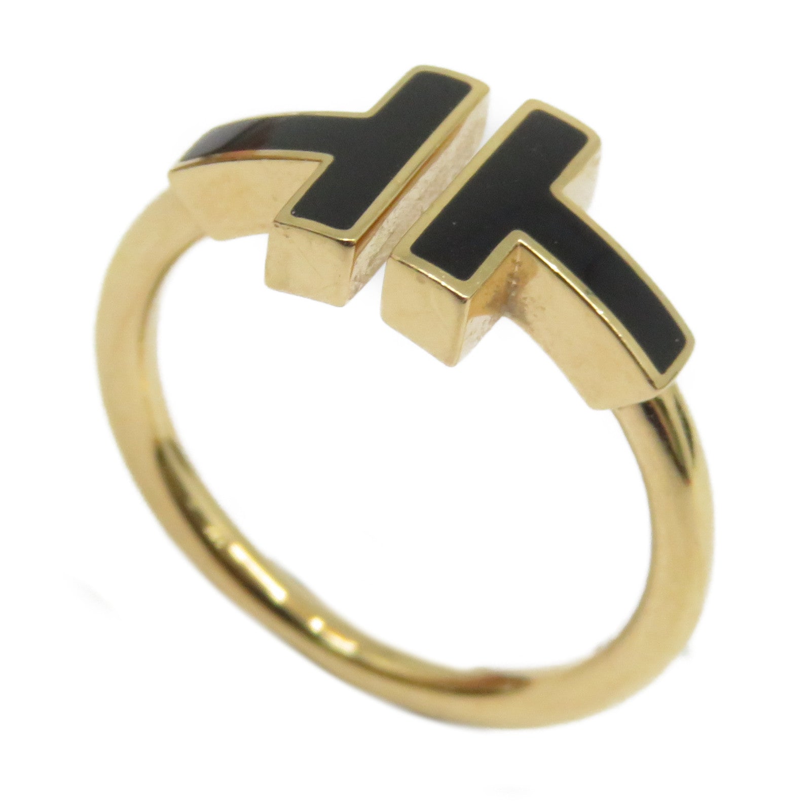 TIFFANY＆CO 【激減優惠】18K玫瑰金Black Onyx Wire Ring戒指US#6