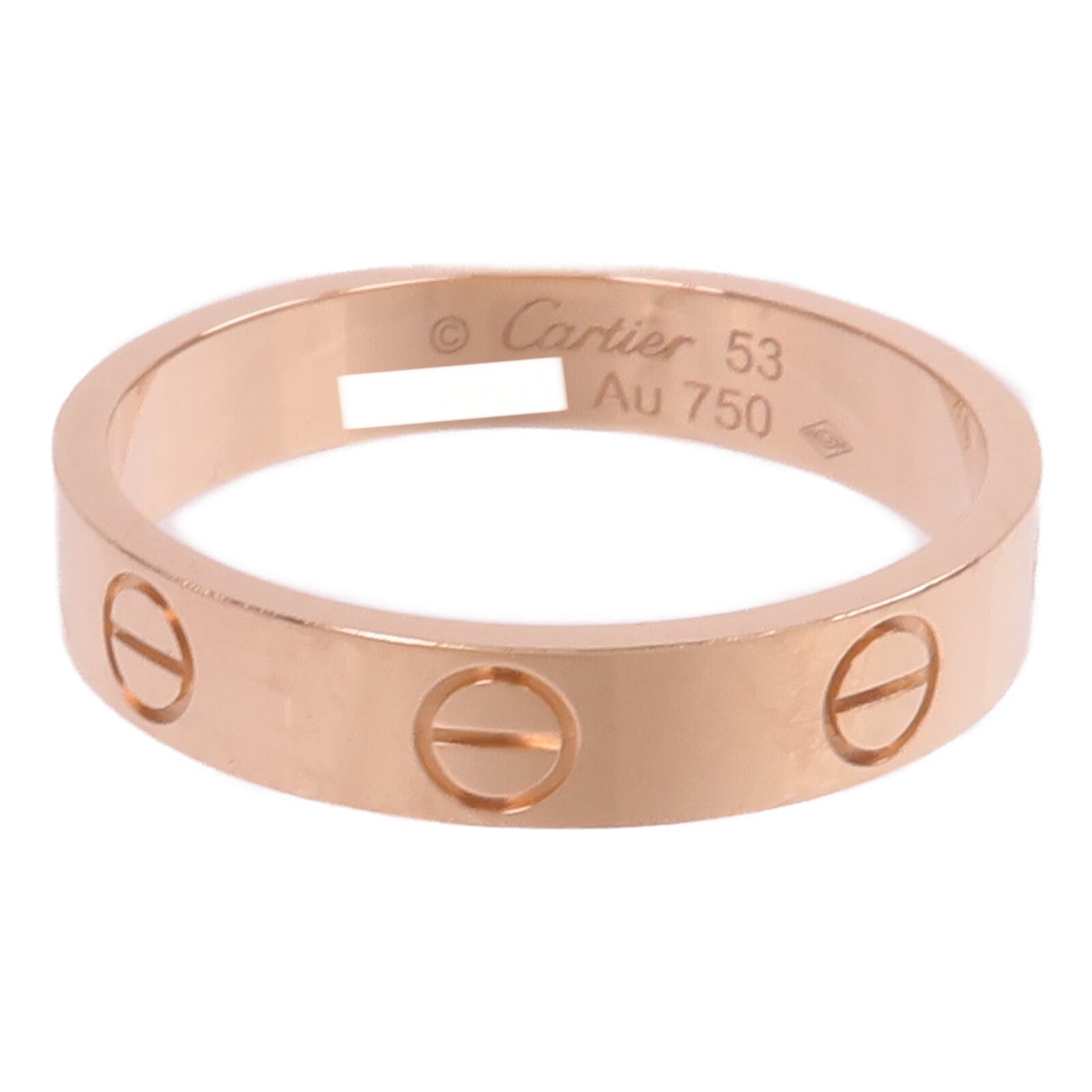 CARTIER 18K玫瑰金Mini Love Ring戒指Cartier#53/US#6.5