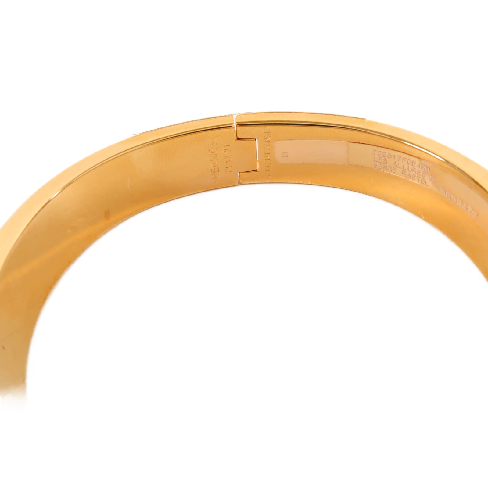 HERMES 金屬Clic H Les Allures Bracelet金扣手鐲淺藍色