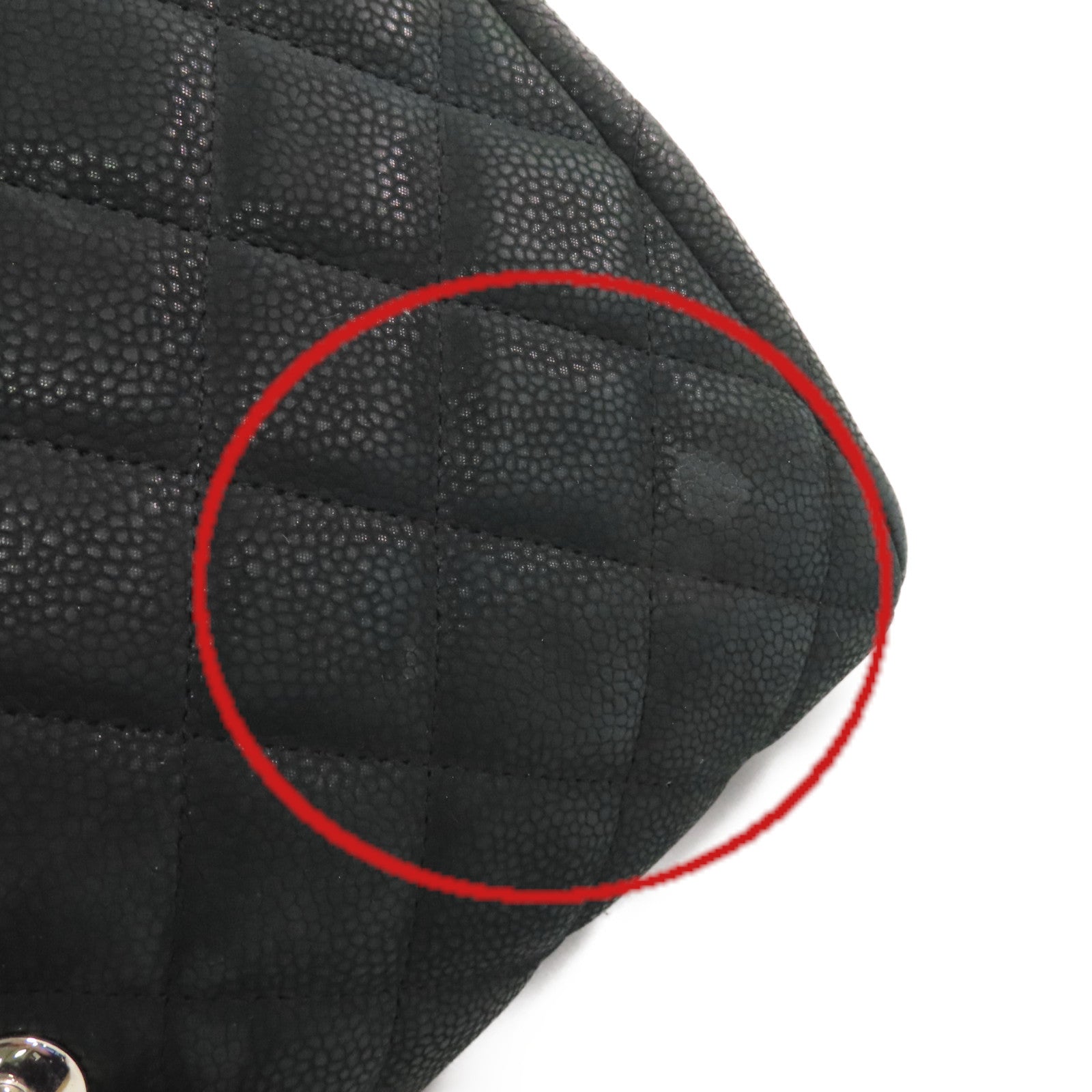 CHANEL 菱格Caviar皮革Timeless Chain Shoulder Bag銀扣鏈帶肩背袋黑色