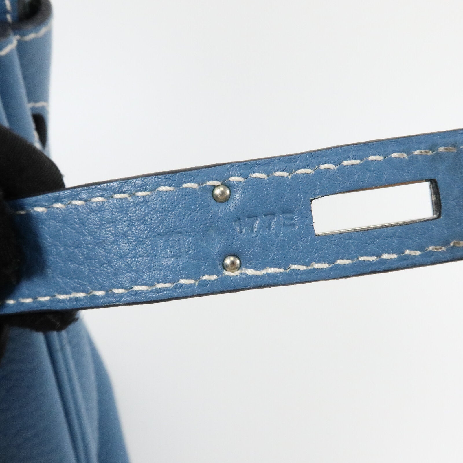 HERMES Togo皮革Birkin 30手挽袋Bleu Jean