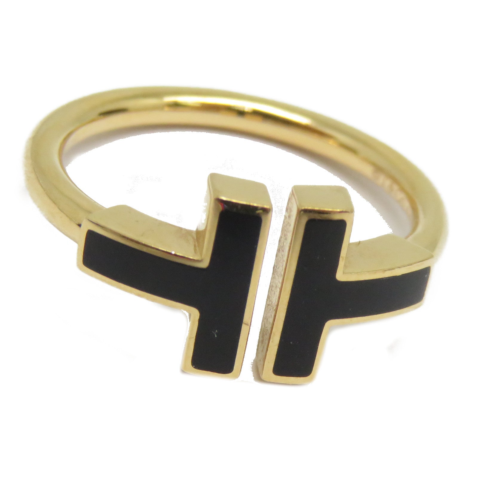 TIFFANY＆CO 【激減優惠】18K玫瑰金Black Onyx Wire Ring戒指US#6