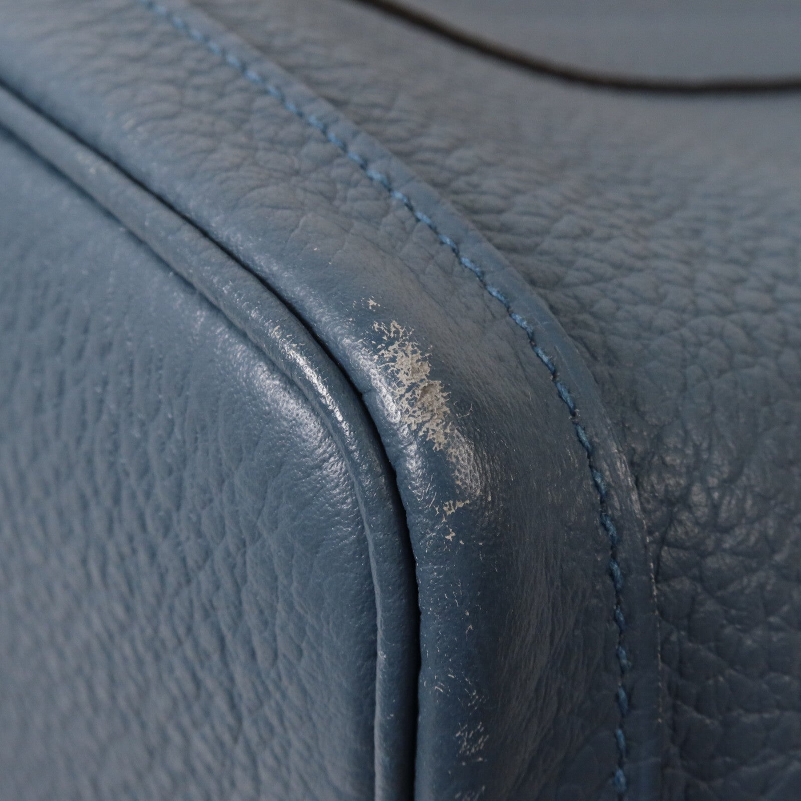 HERMES Negonda皮革Garden Party PM手挽袋Bleu Tempete