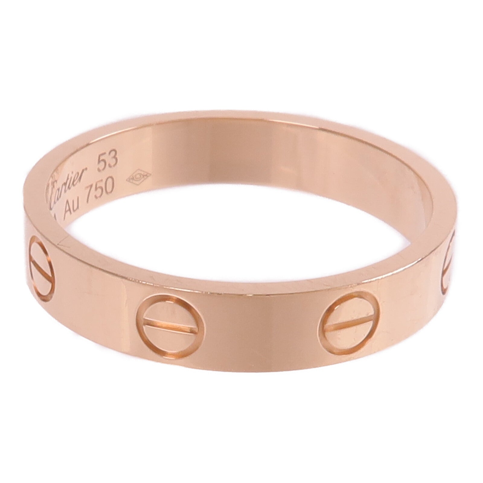 CARTIER 18K玫瑰金Mini Love Ring戒指Cartier#53/US#6.5