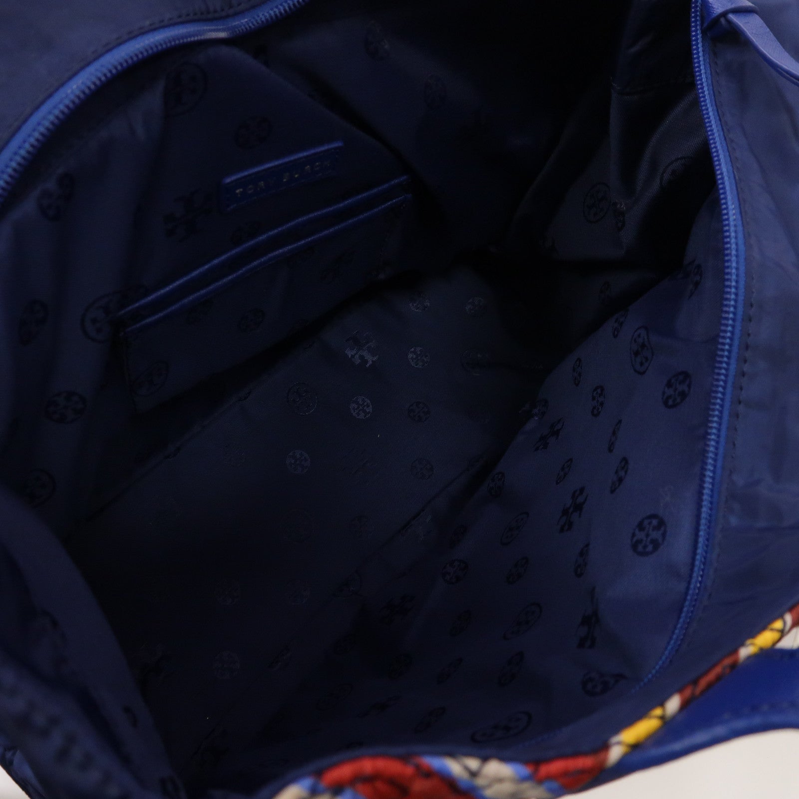 Tory Burch 尼龍/皮革Tote Bag金扣手挽袋彩色/藍色