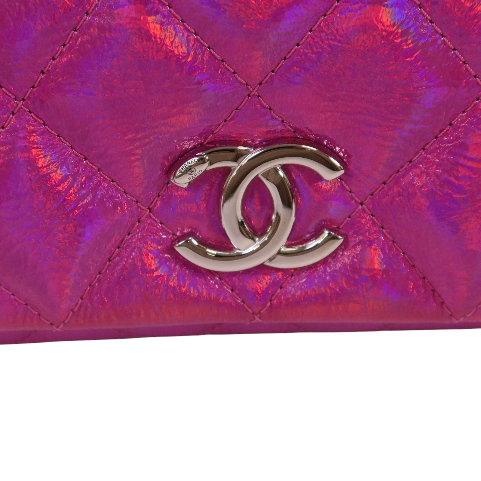 CHANEL 山羊皮革Chain Shoulder銀扣鏈帶肩背袋