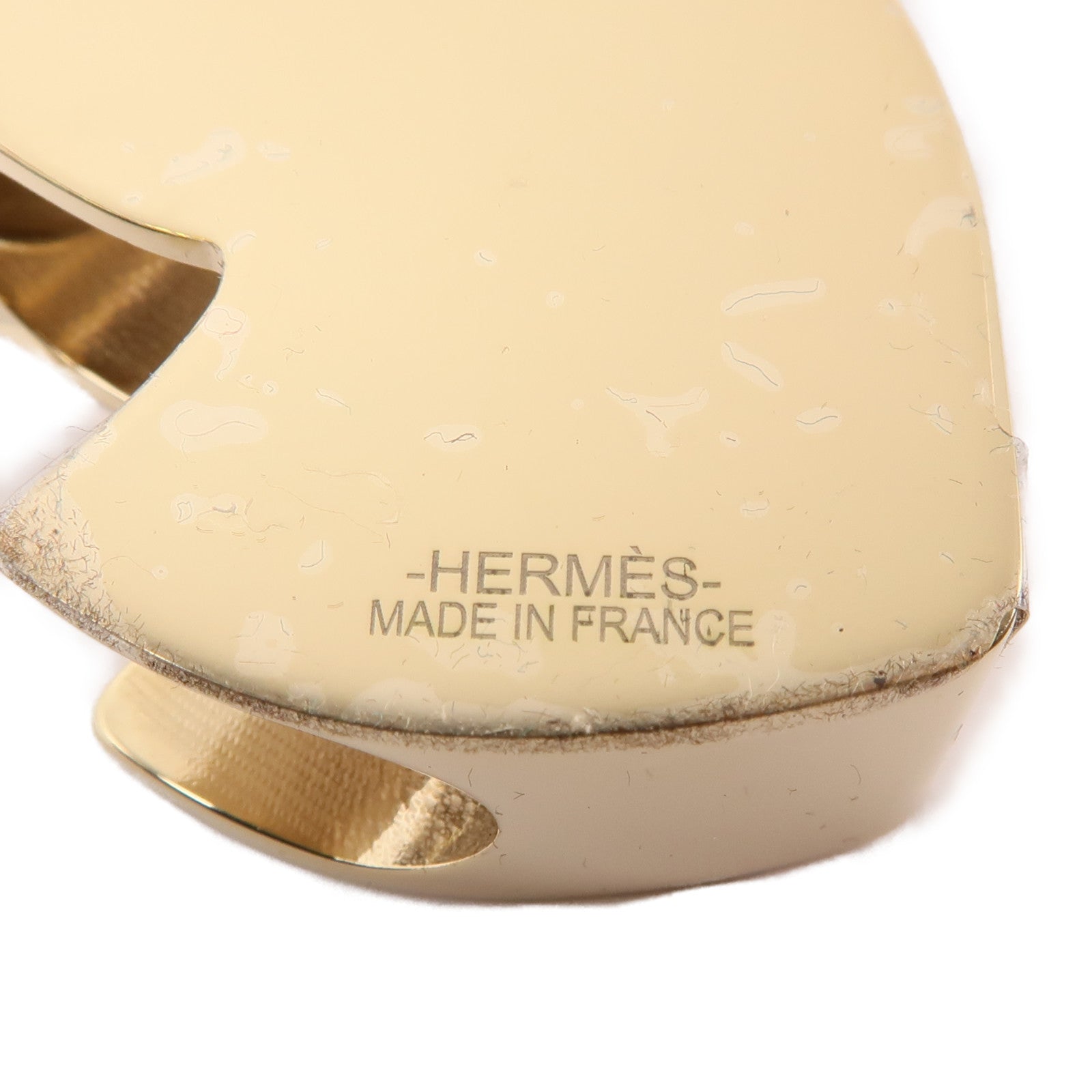HERMES 金屬Zebra Scarf Ring圍巾戒指金色