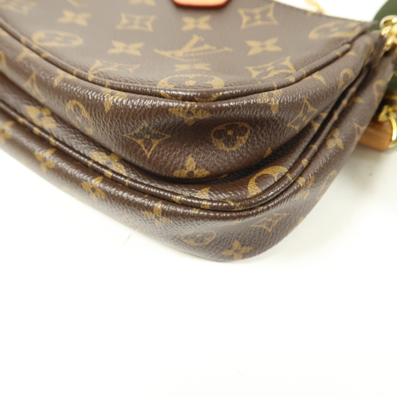 LOUIS VUITTON Monogram Multi Pochette Accessoires金扣肩背袋棕色
