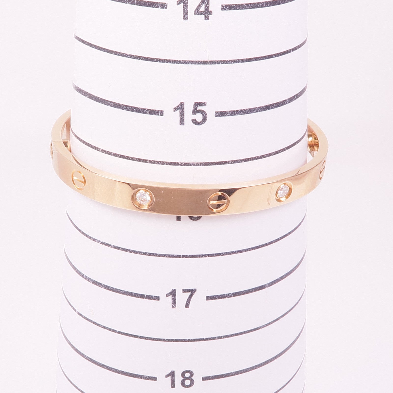 CARTIER 18K玫瑰金4 Diamonds Love Bracelet鑽石手鏈Cartier#17