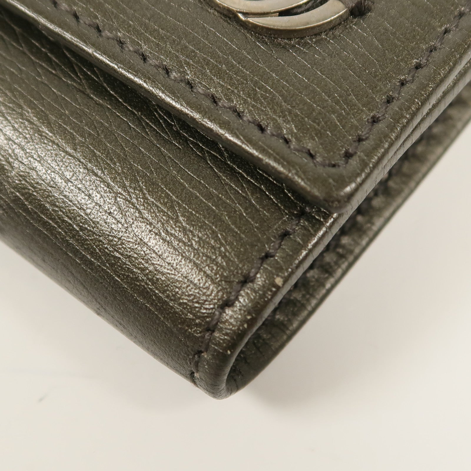 GUCCI 皮革Key Cases銀扣鎖匙扣