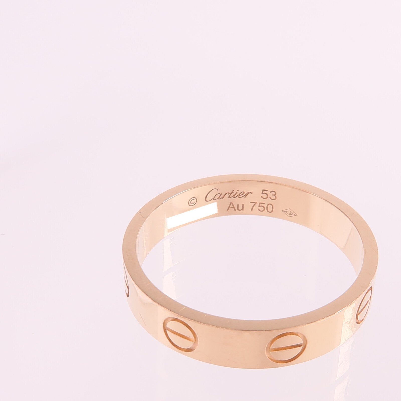 CARTIER 18K玫瑰金Mini Love Ring戒指Cartier#53/US#6.5