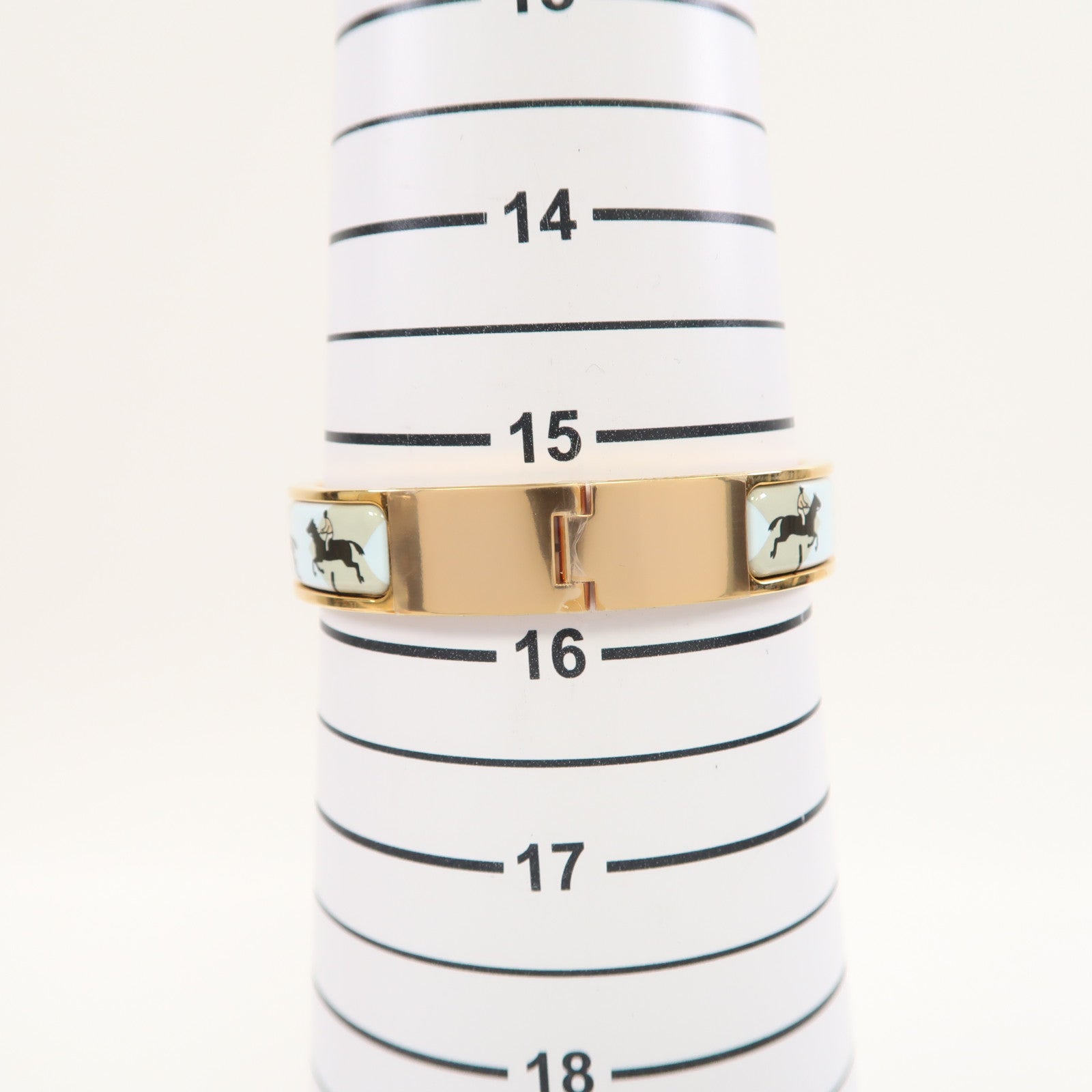 HERMES 金屬Clic H Les Allures Bracelet金扣手鐲淺藍色