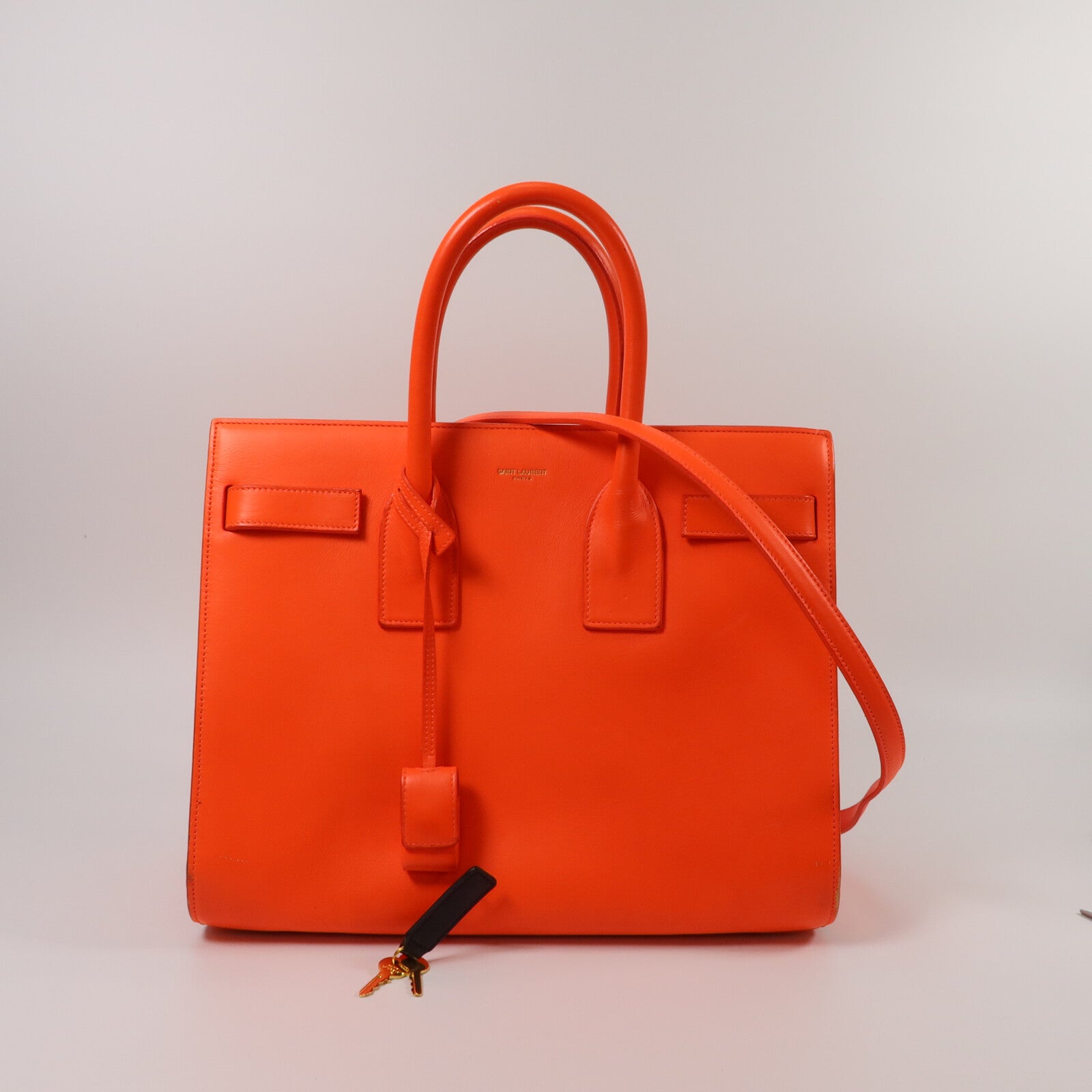 SAINT LAURENT 牛皮皮革Sac de Jour Small手挽肩背兩用袋