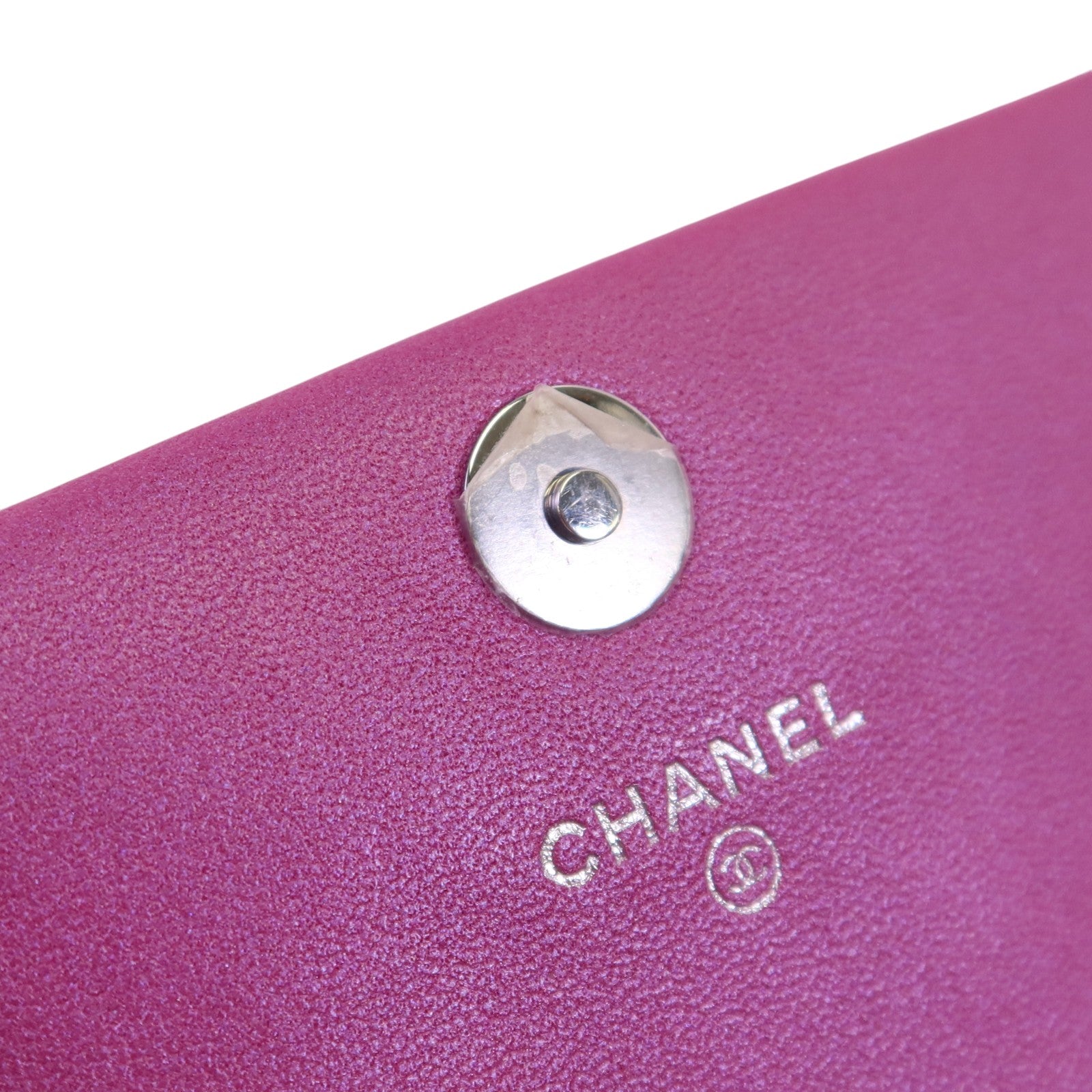 CHANEL 山羊皮革Chain Shoulder銀扣鏈帶肩背袋