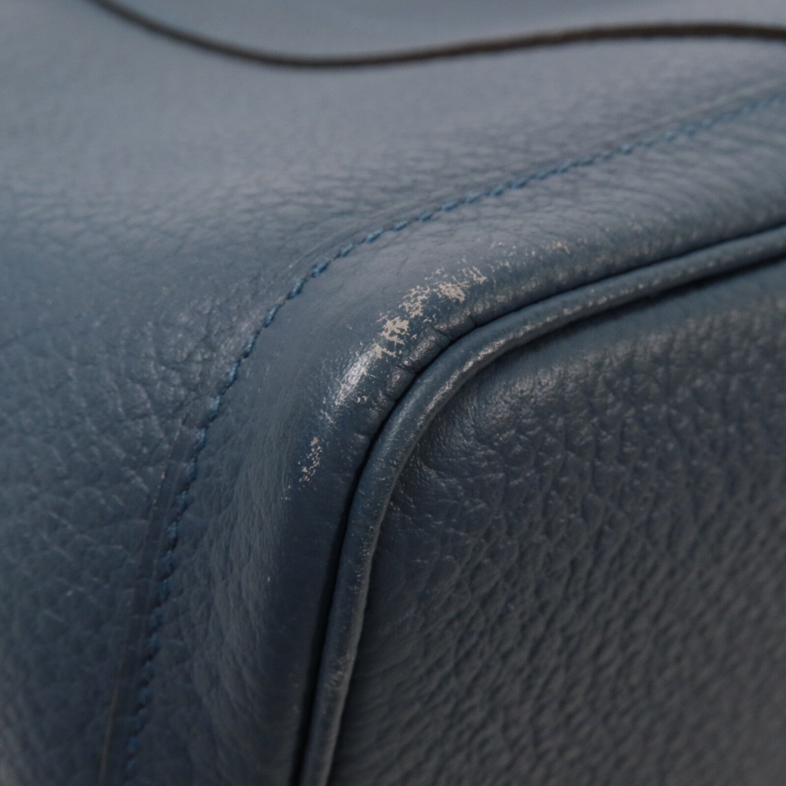 HERMES Negonda皮革Garden Party PM手挽袋Bleu Tempete