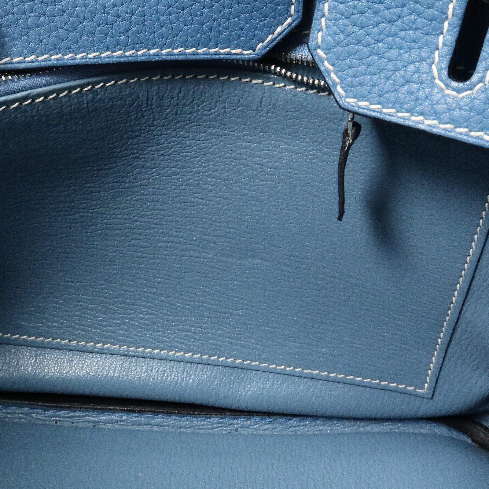 HERMES Togo皮革Birkin 30手挽袋Bleu Jean