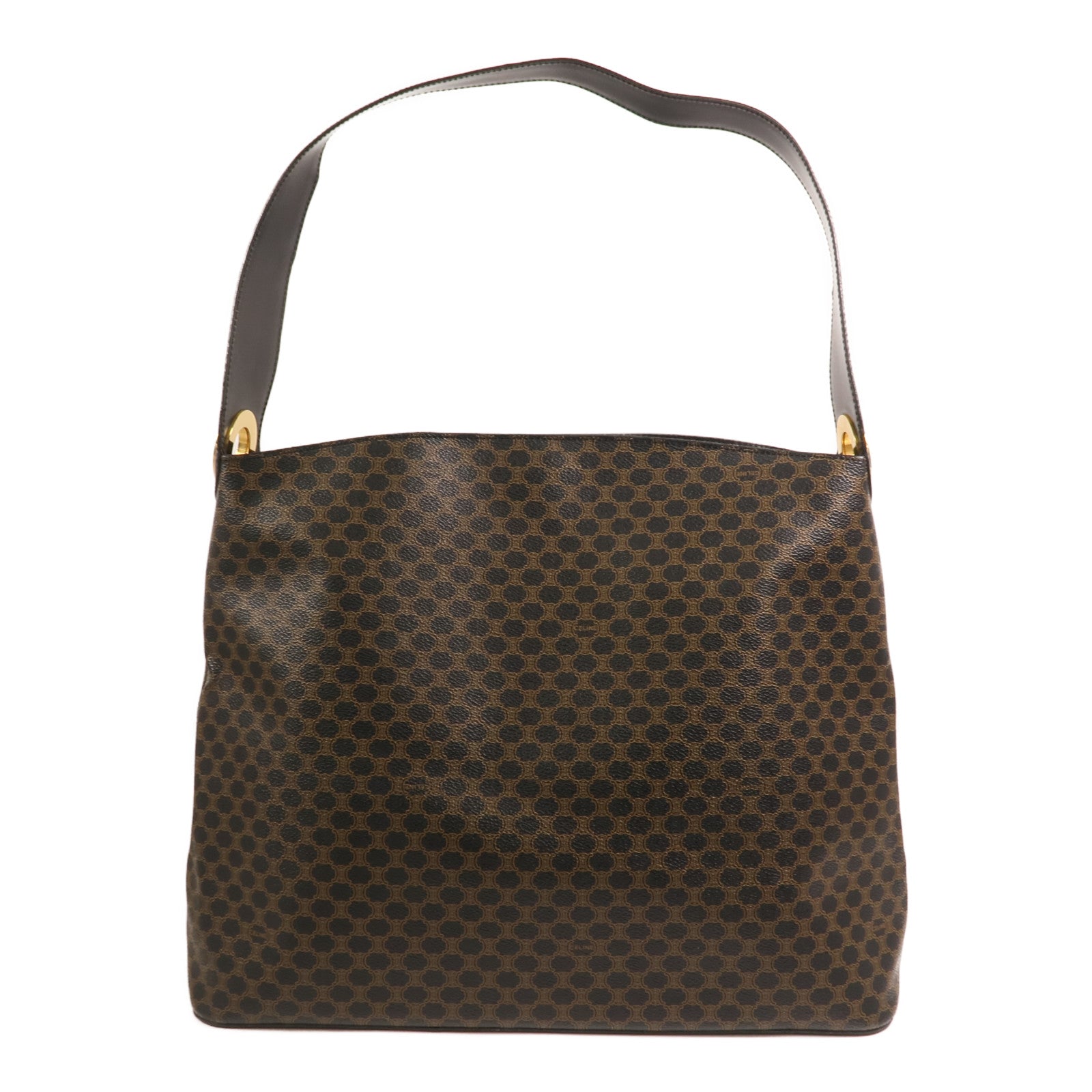 CELINE 塗層帆布Vintage Macadam Hobo金扣手挽袋