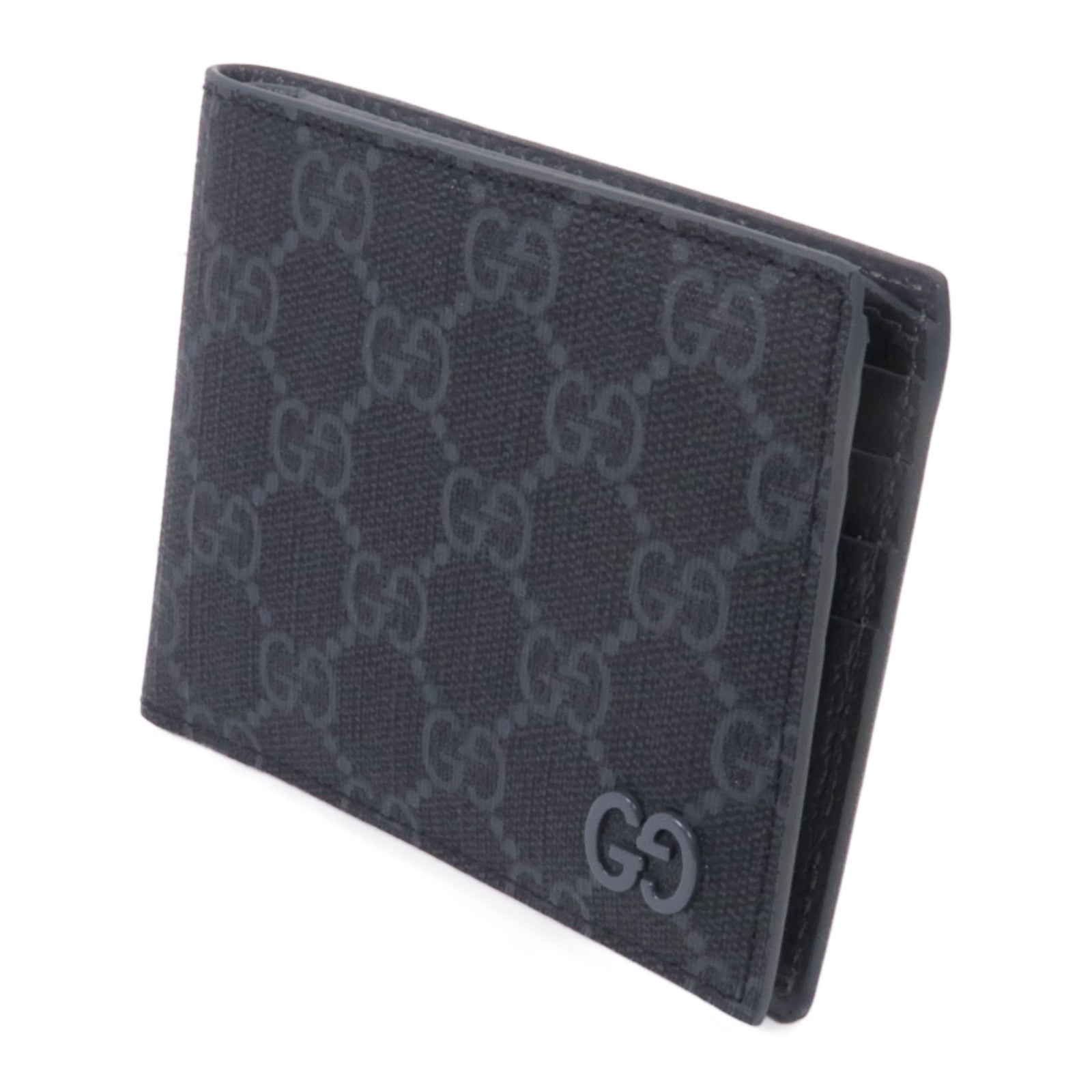 GUCCI 塗層帆布/皮革Grey Interior Bi-fold Wallet錢包