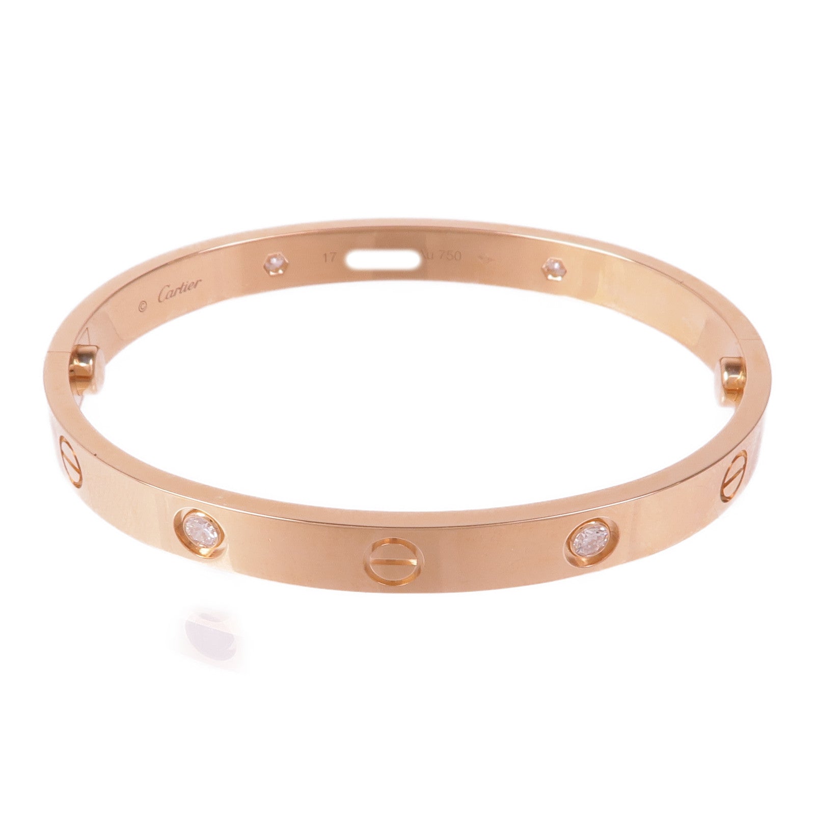 CARTIER 18K玫瑰金4 Diamonds Love Bracelet鑽石手鏈Cartier#17