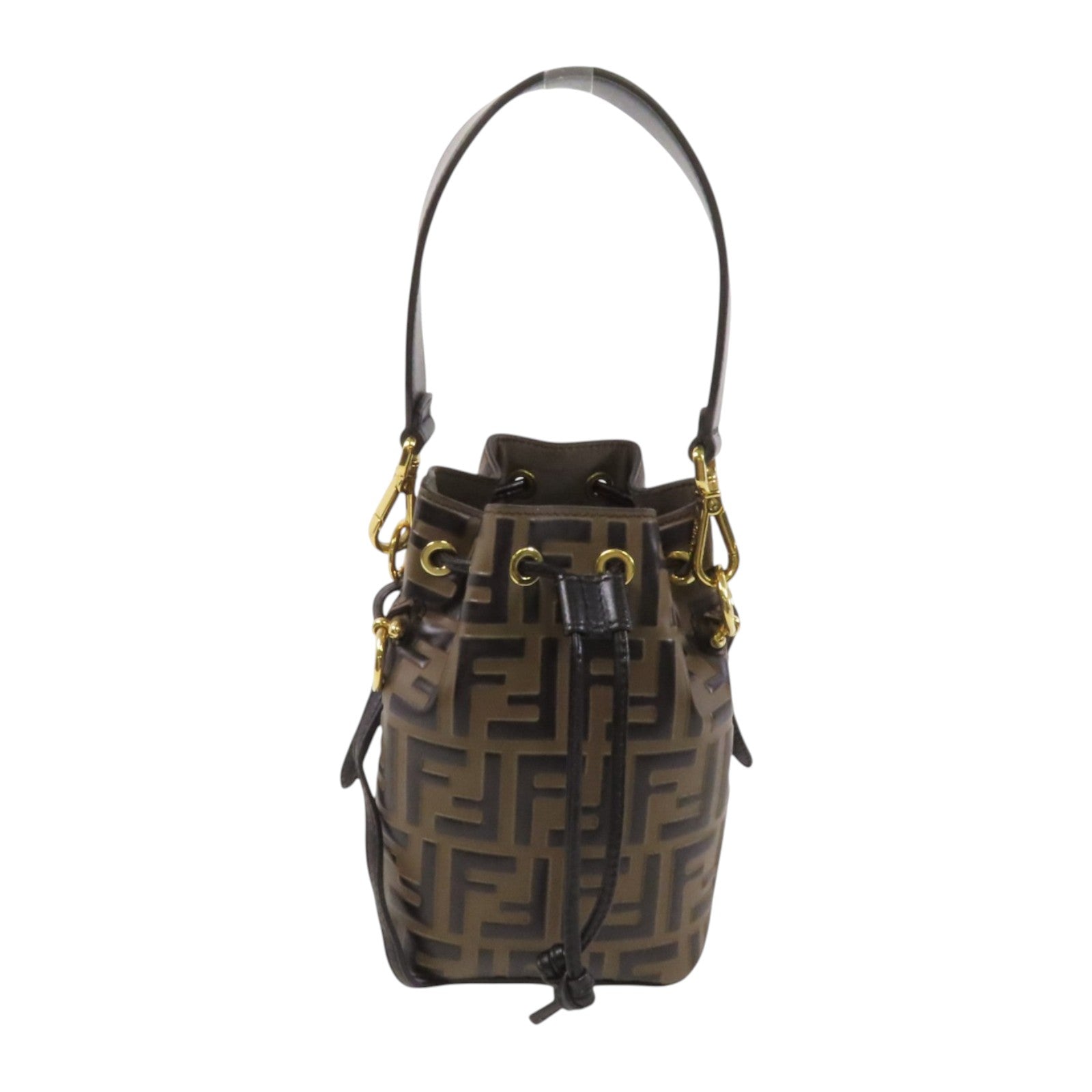 FENDI 【激減優惠】牛皮皮革Mon Tresor Mini金扣手挽肩背兩用袋