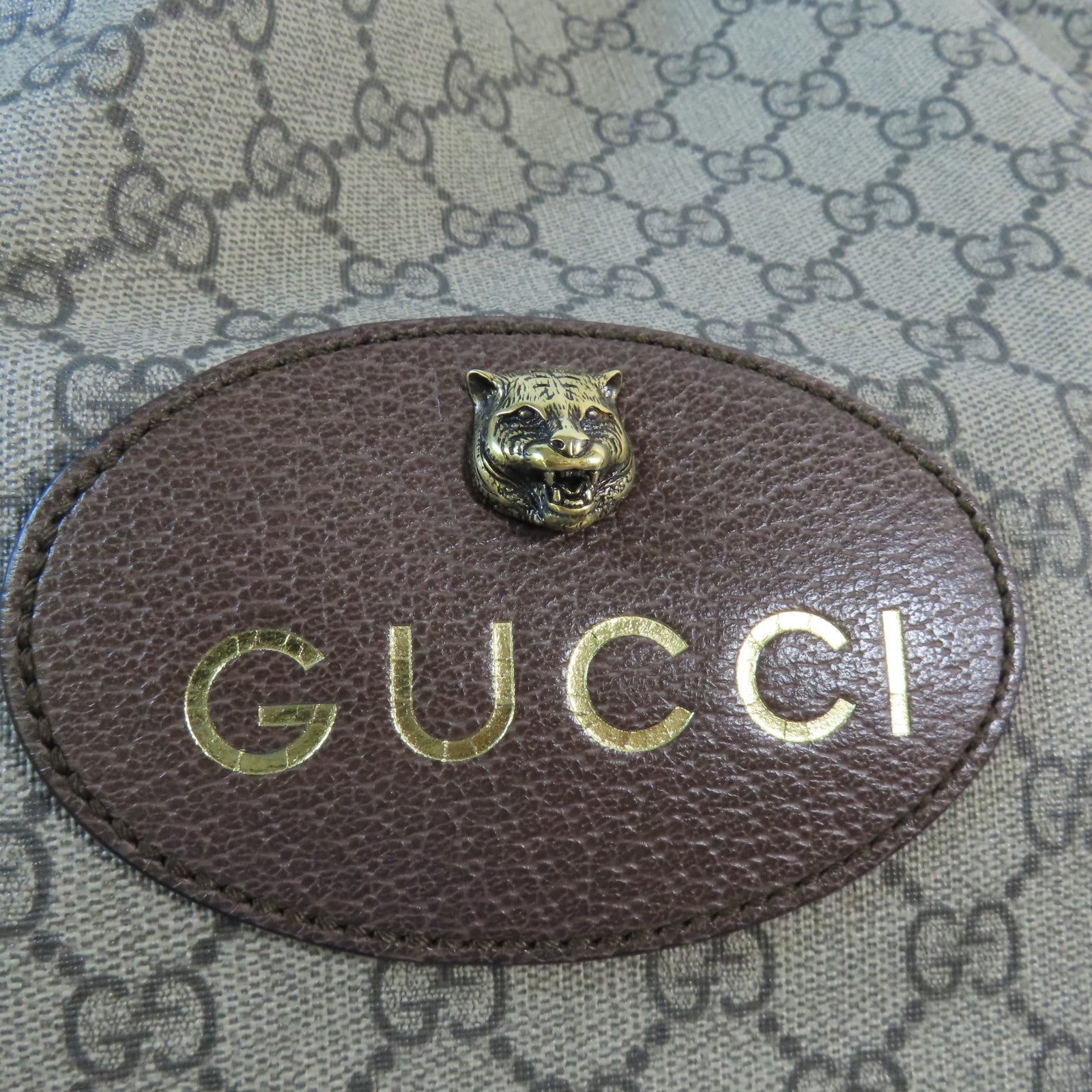 GUCCI 塗層帆布Backpack金扣背包