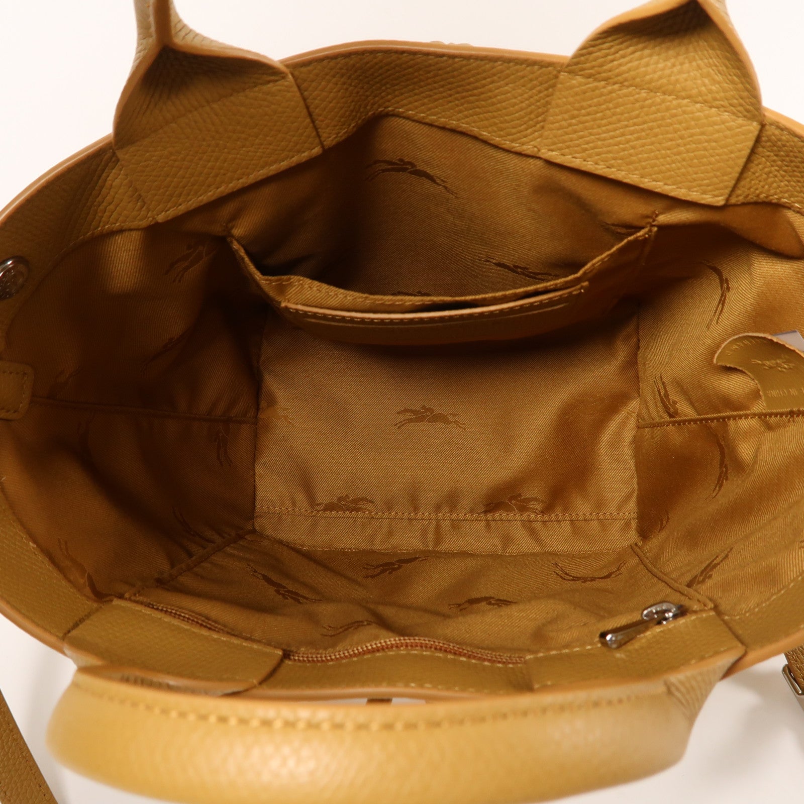 Longchamp 皮革Le Roseau S銀扣手挽肩背兩用袋