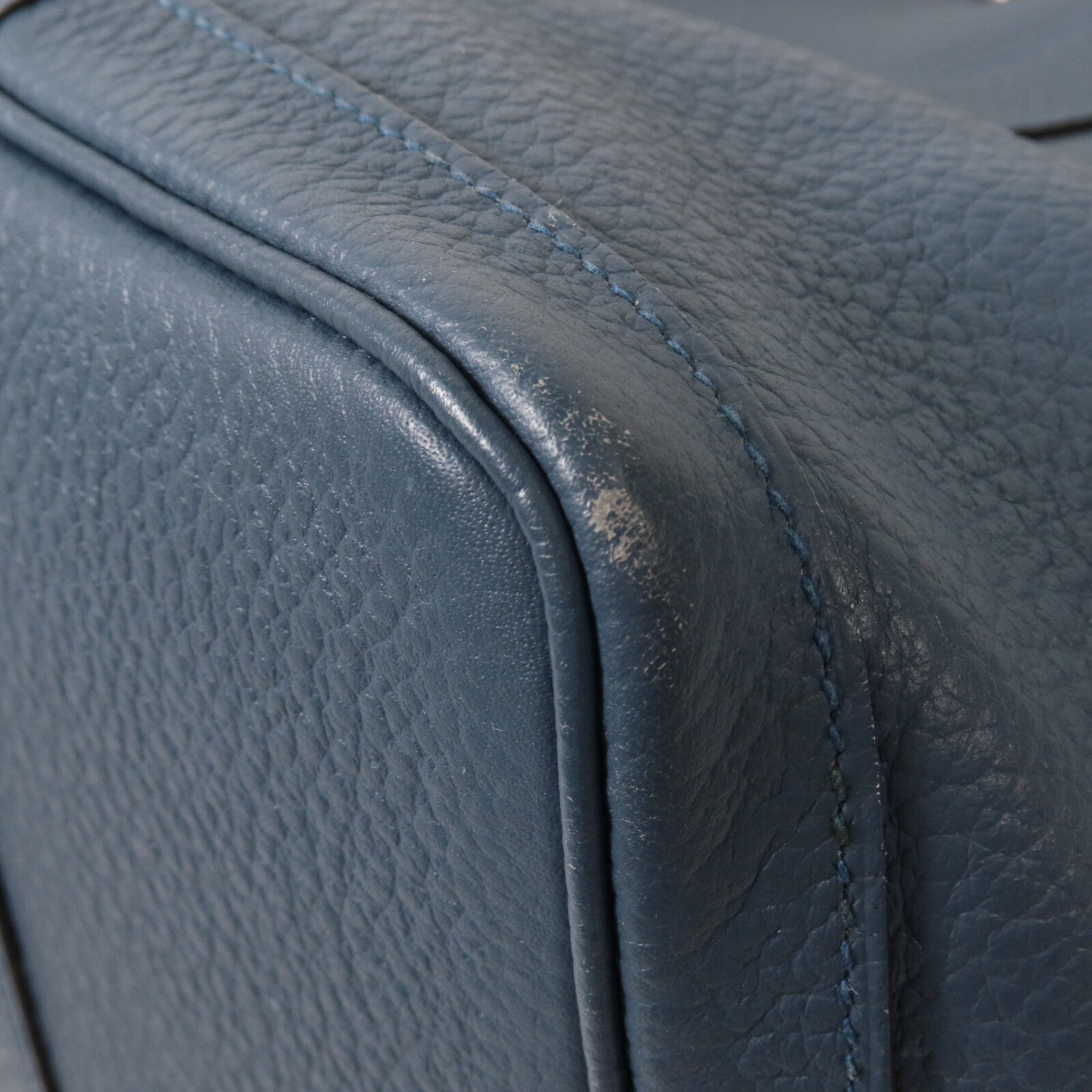 HERMES Negonda皮革Garden Party PM手挽袋Bleu Tempete
