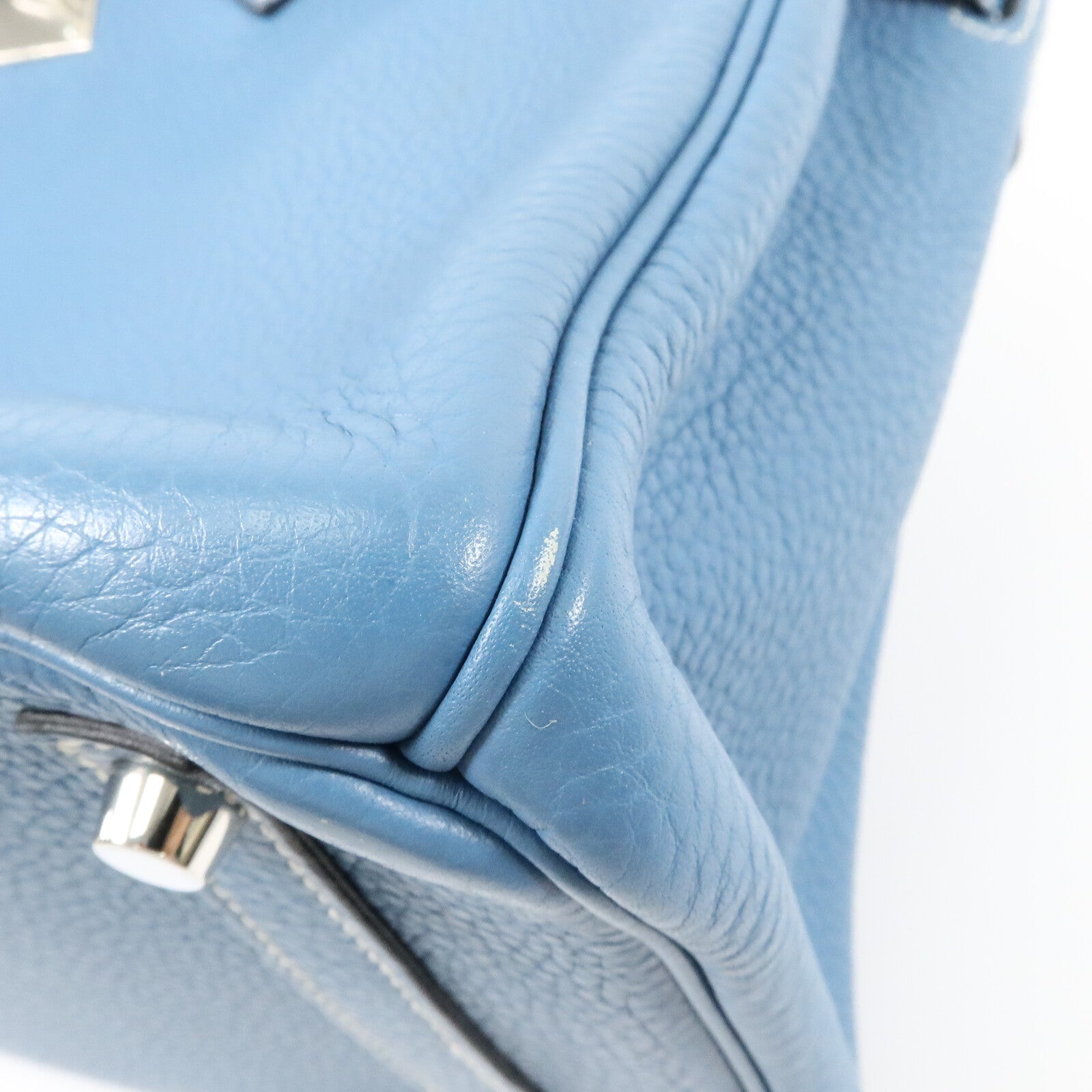 HERMES Togo皮革Birkin 30手挽袋Bleu Jean
