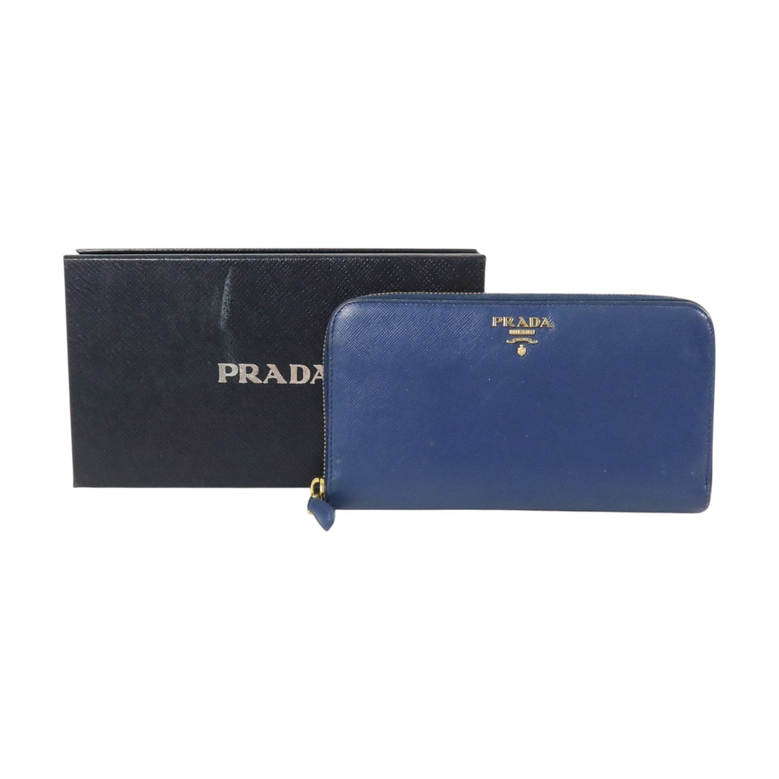 PRADA Saffiano皮革Zipper Long Wallet金扣長錢包