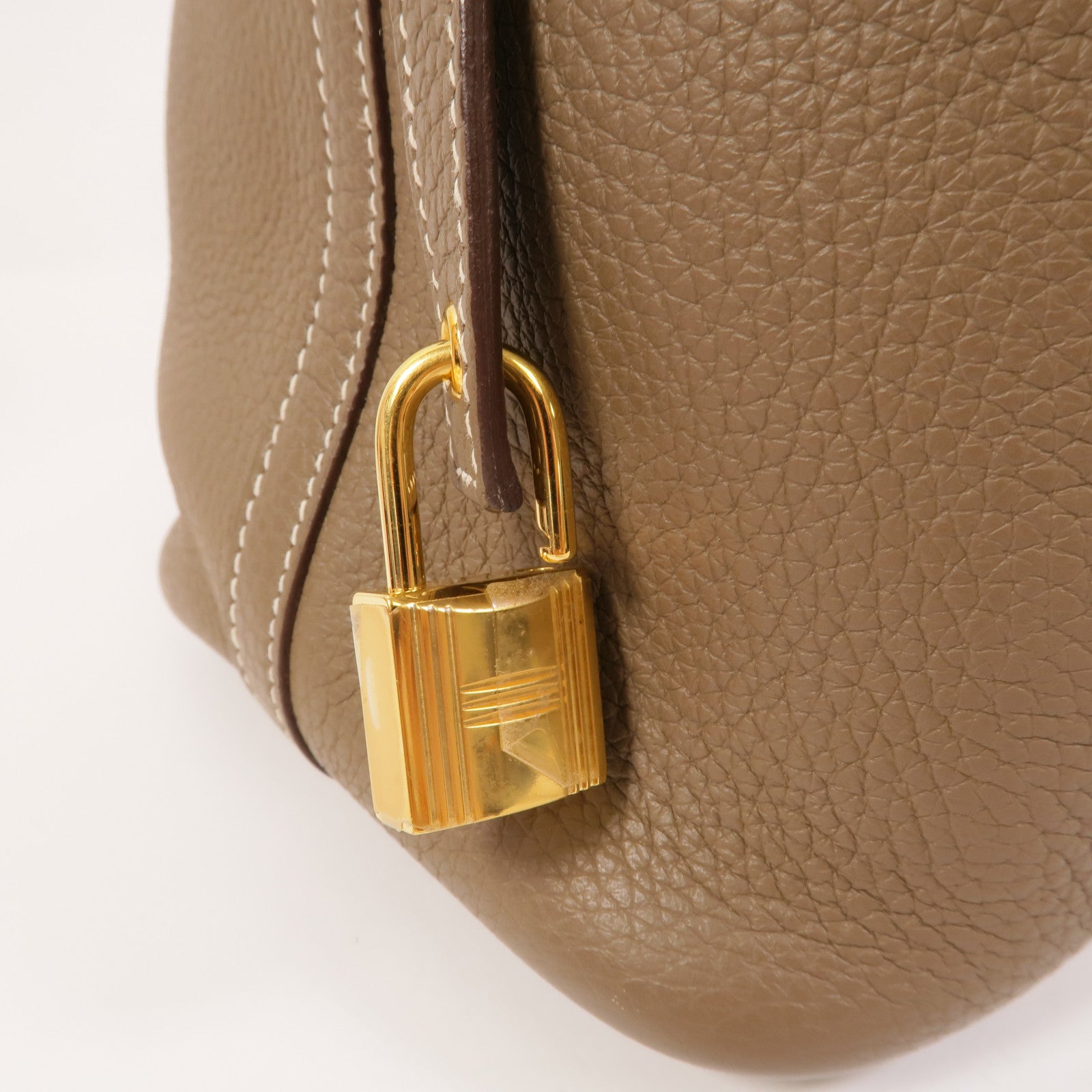 HERMES Clemence皮革Picotin PM手挽袋Etoupe