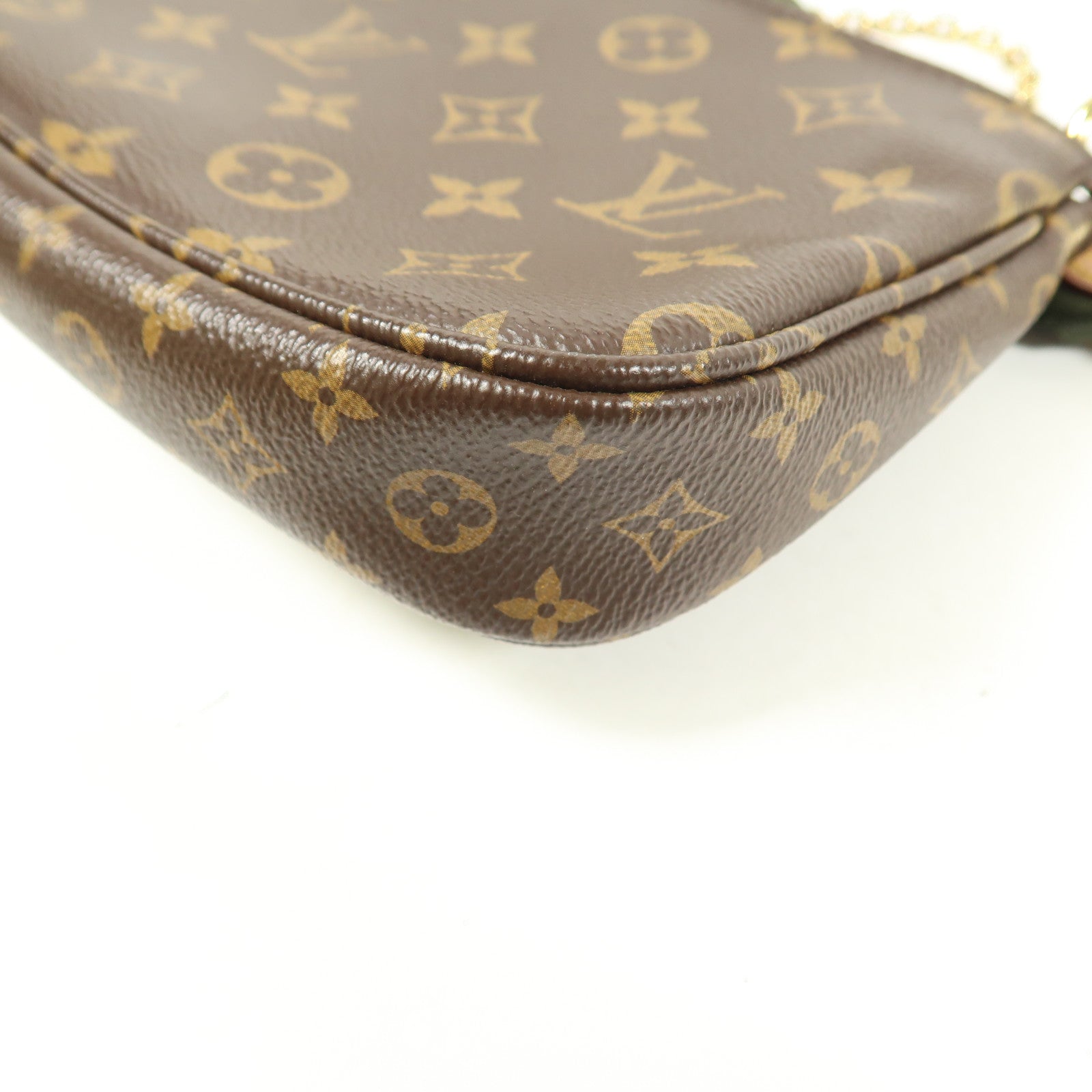 LOUIS VUITTON Monogram Multi Pochette Accessoires金扣肩背袋棕色