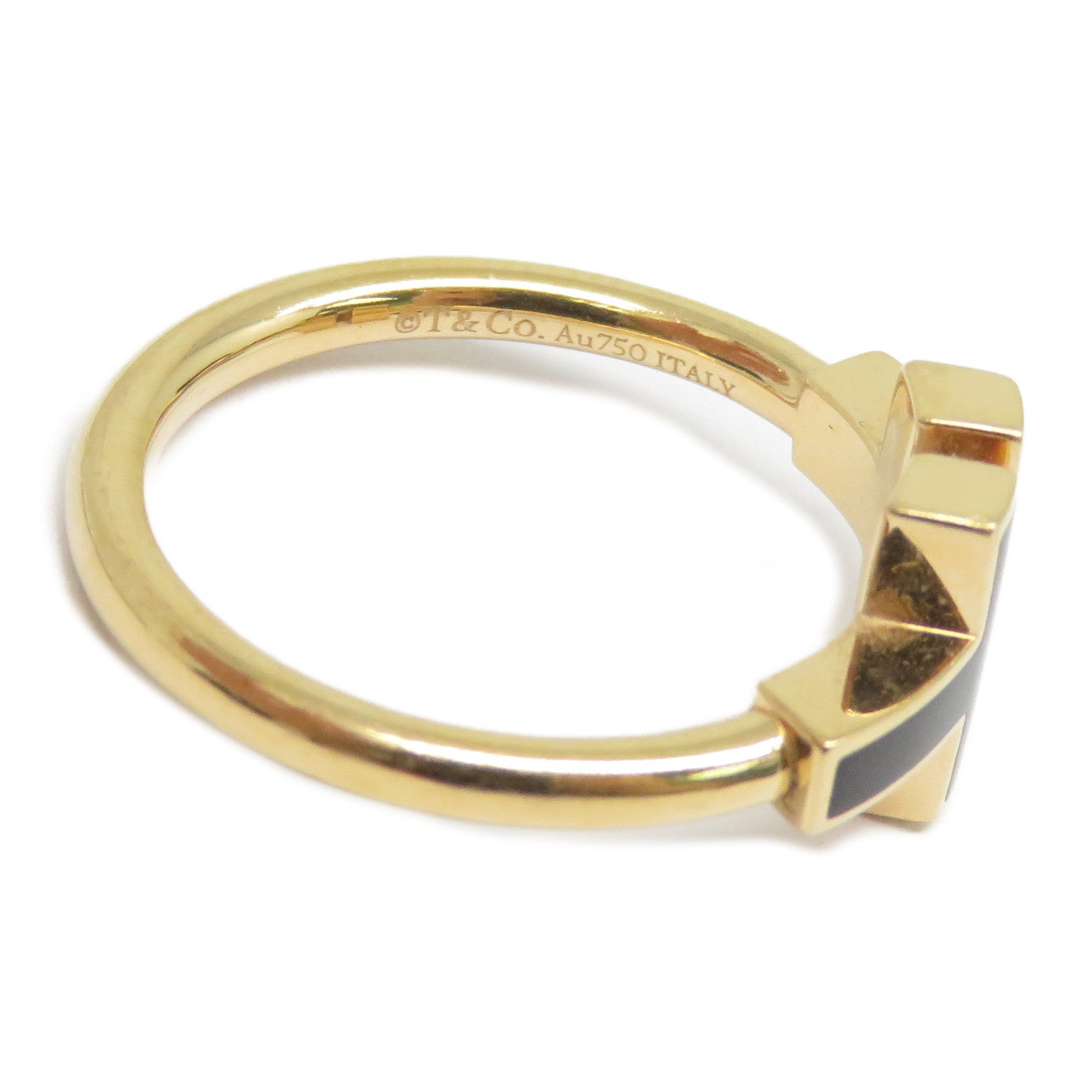 TIFFANY＆CO 【激減優惠】18K玫瑰金Black Onyx Wire Ring戒指US#6