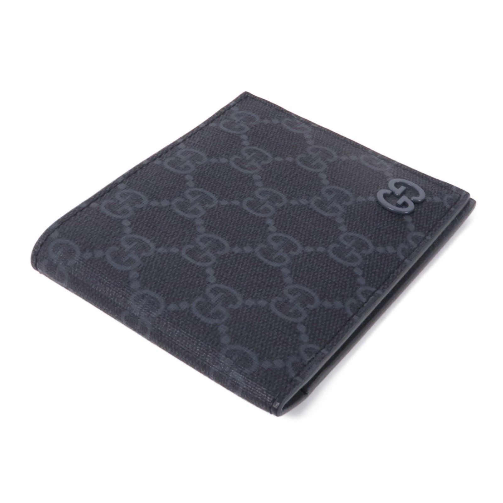 GUCCI 塗層帆布/皮革Grey Interior Bi-fold Wallet錢包
