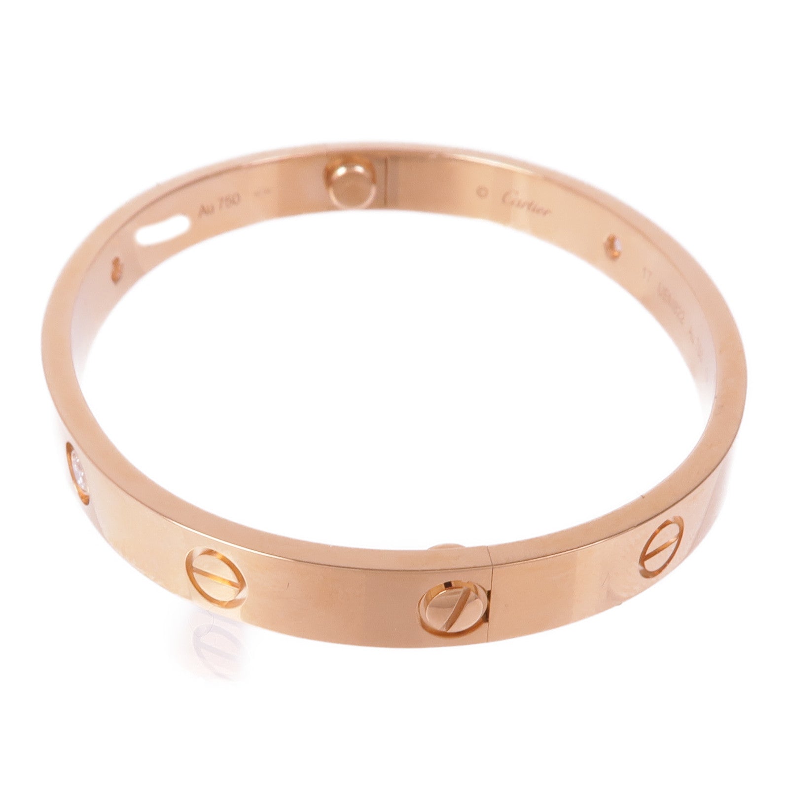 CARTIER 18K玫瑰金4 Diamonds Love Bracelet鑽石手鏈Cartier#17