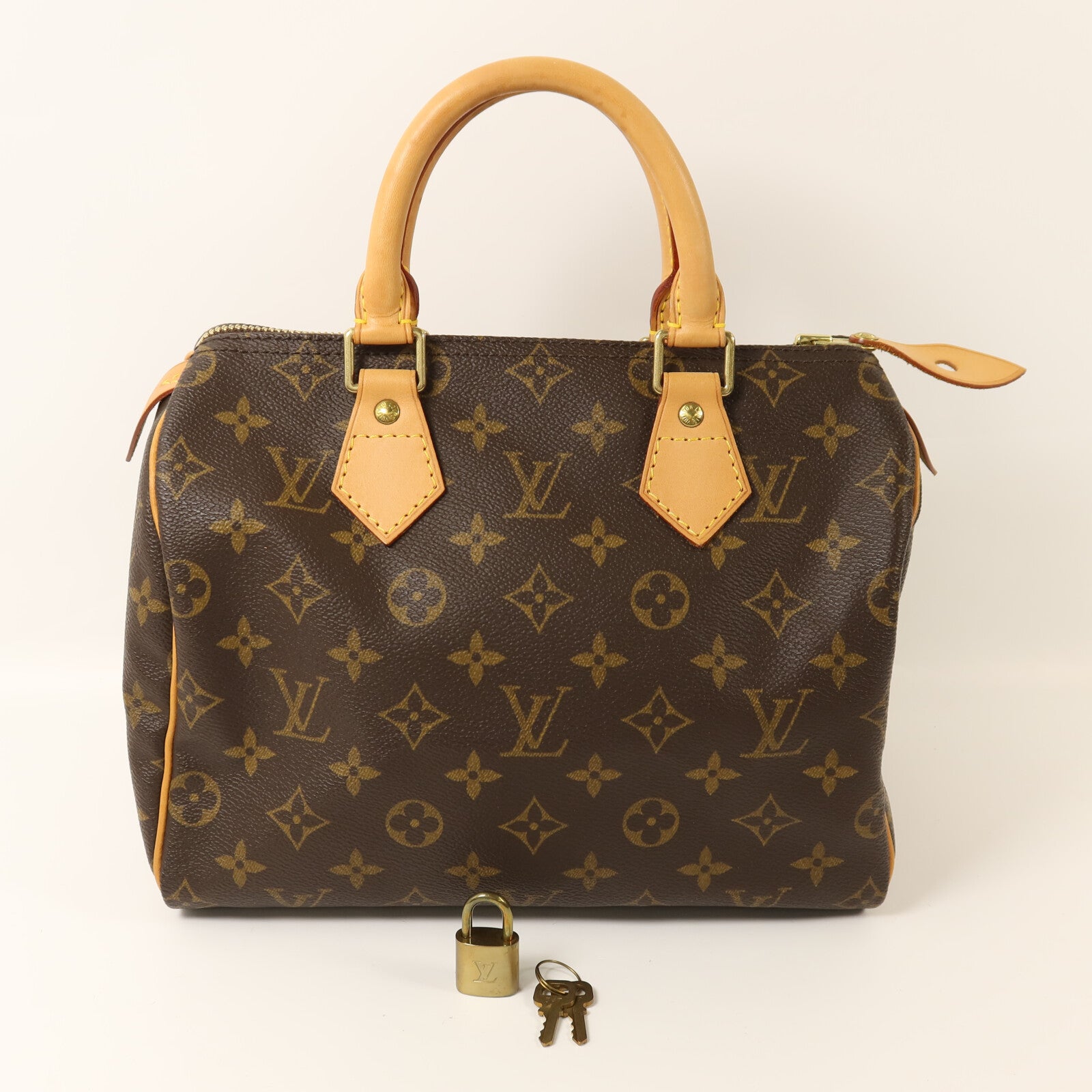 LOUIS VUITTON Monogram Speedy 25金扣手挽袋
