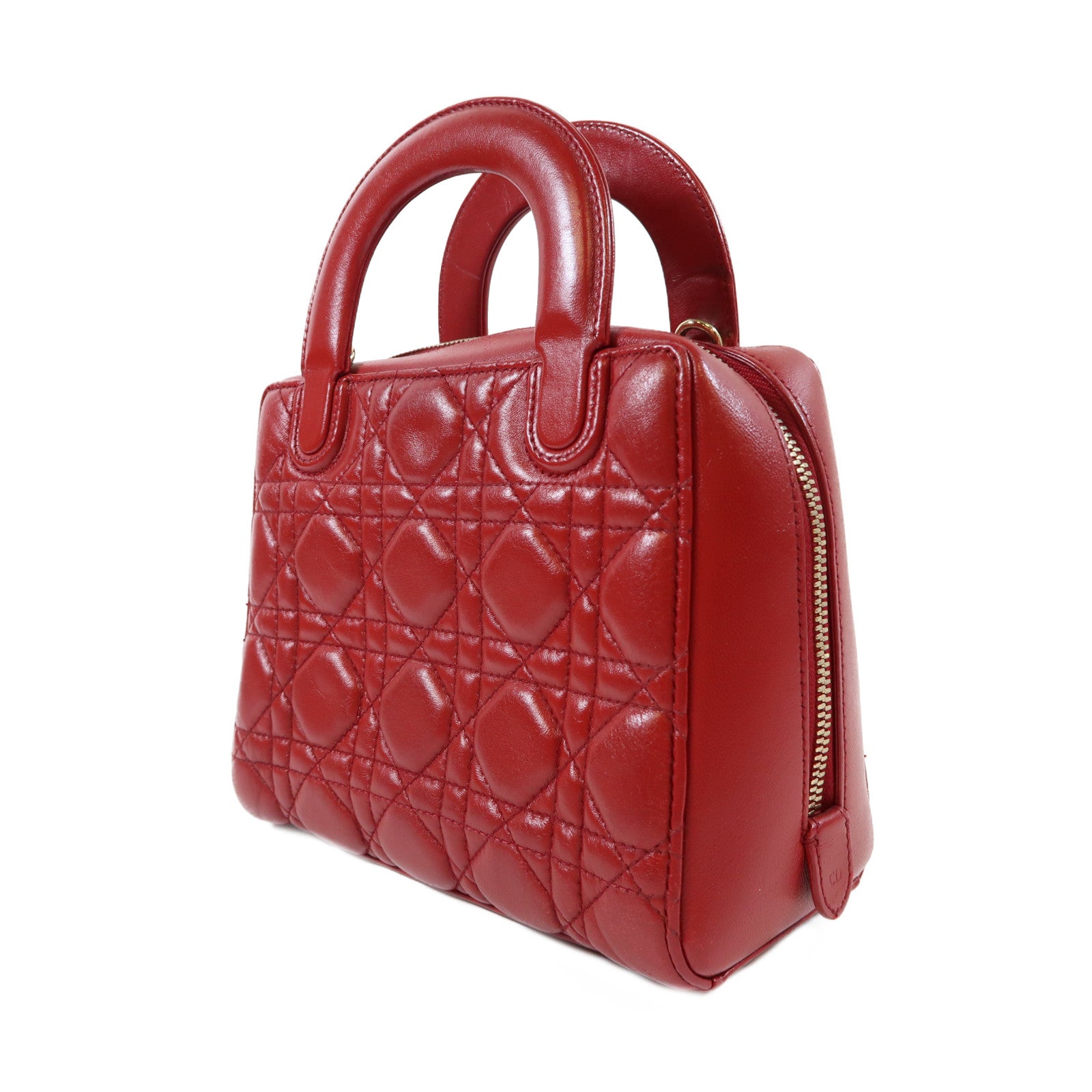 Dior 羊皮皮革Lily Bag金扣手挽肩背兩用袋紅色