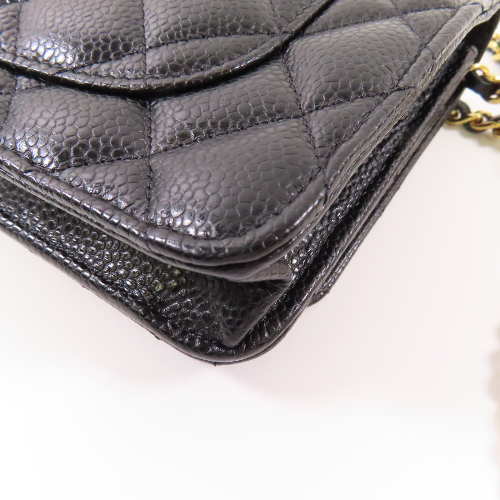 CHANEL 牛皮皮革WOC Wallet On Chain金扣鏈帶肩背袋