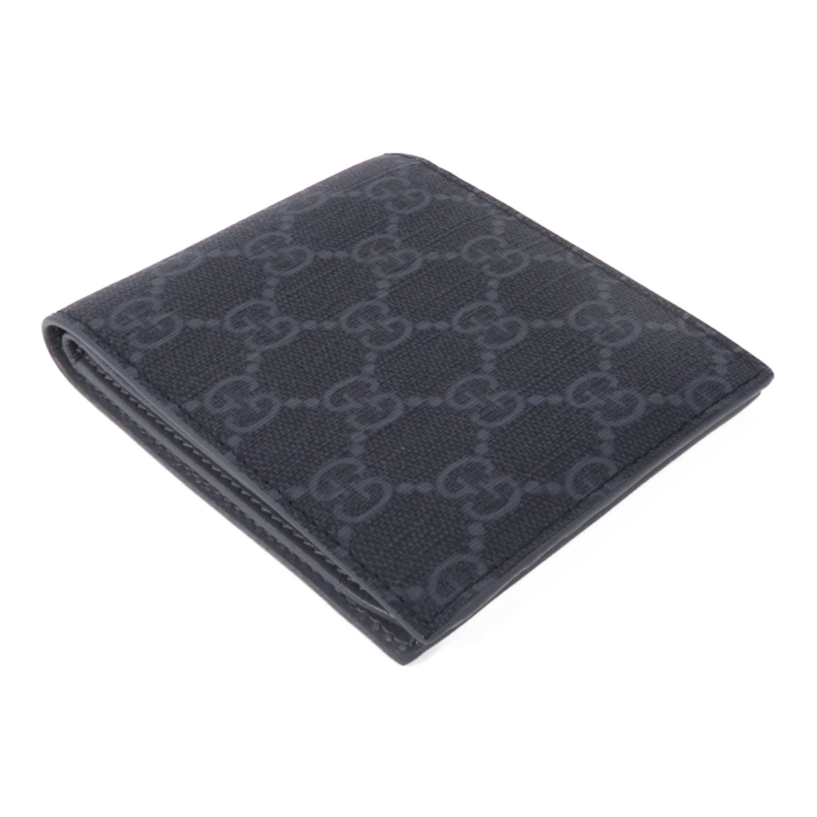 GUCCI 塗層帆布/皮革Grey Interior Bi-fold Wallet錢包